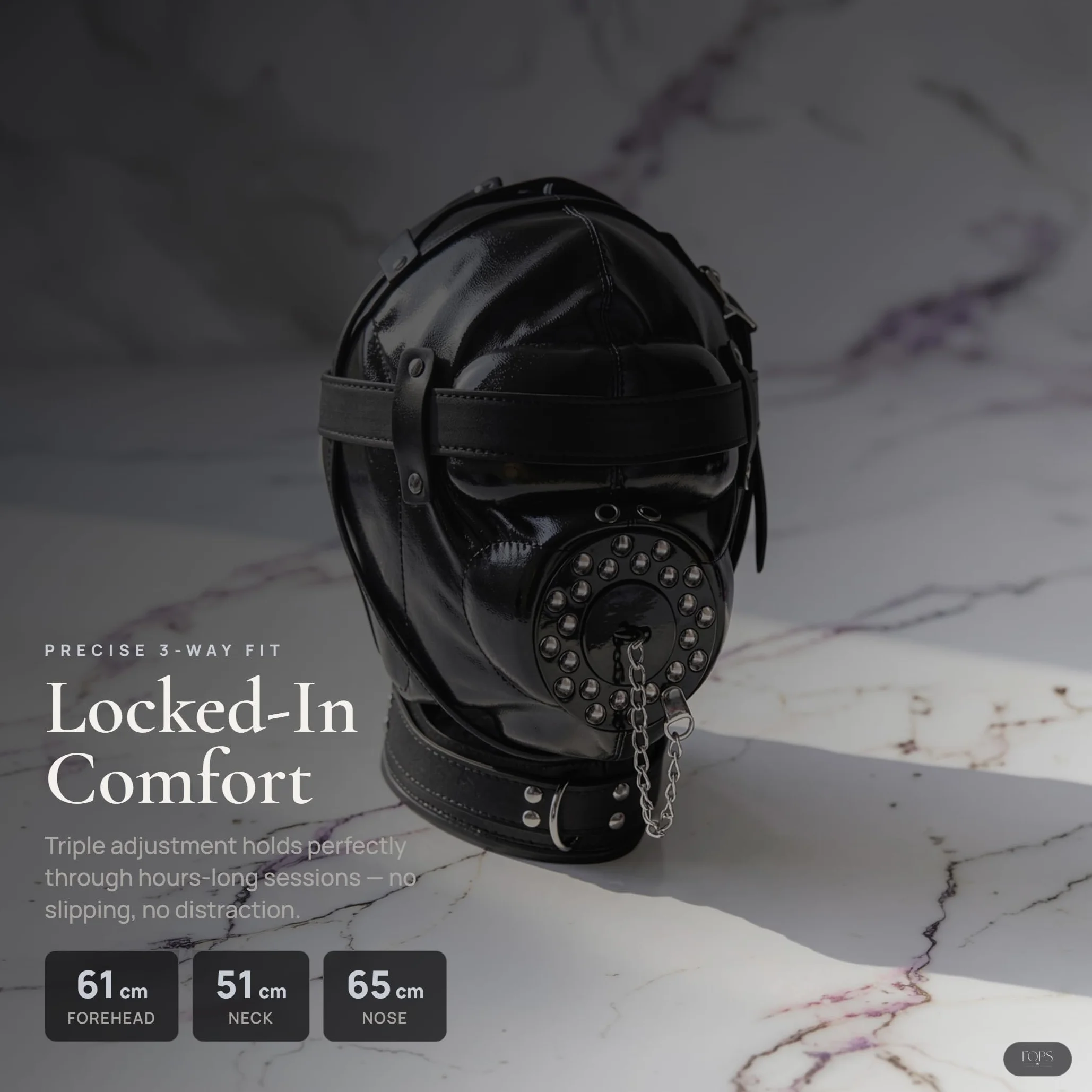 Maschera BDSM in Ecopelle Nera per Uomo – Maschera Fetish Full Face con Museruola e Bocca Regolabile, Accessorio Bondage