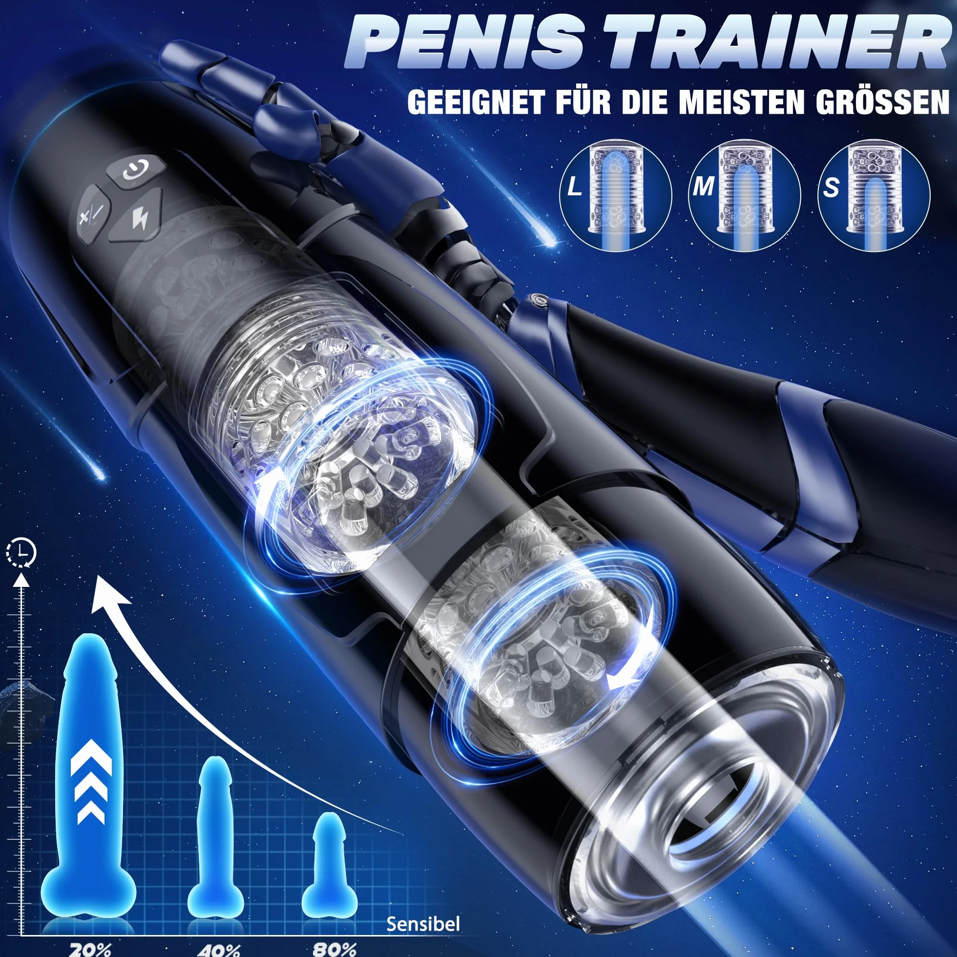 Masturbtore per Uomini Mano Libera Controllo Manuale dell'App Sex Toys, Masturbatore Uomo con 7 Modalità di Funzione Telescopica e Rotante, Masturbatori a Coppa Manuali