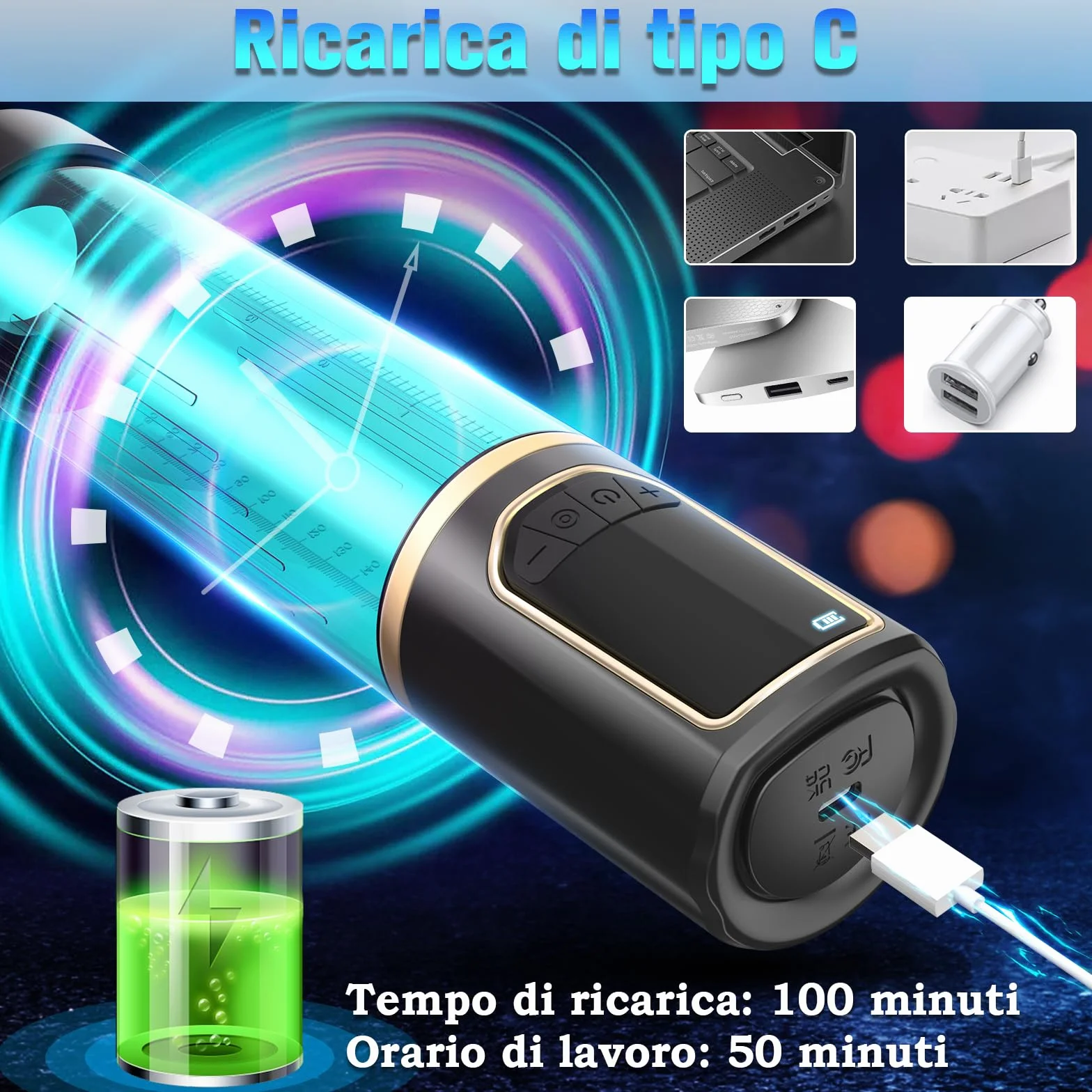 Ingrandimento Elettrica Pompa per Pene - Sex Toys Uomo con 8+8 Modalità di Aspirazione Masturbtore per Uomini Vacuum Device