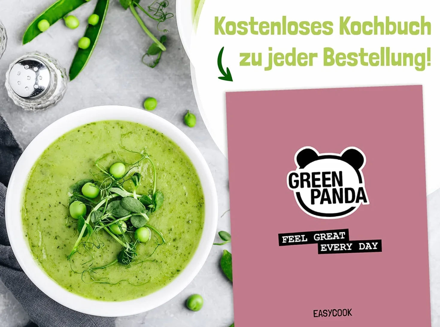 GREEN PANDA® Polvere di erba d'orzo biologica dall'Austria, succo in polvere per frullati verdi, clorofilla da bere, scatola sostenibile in cartone