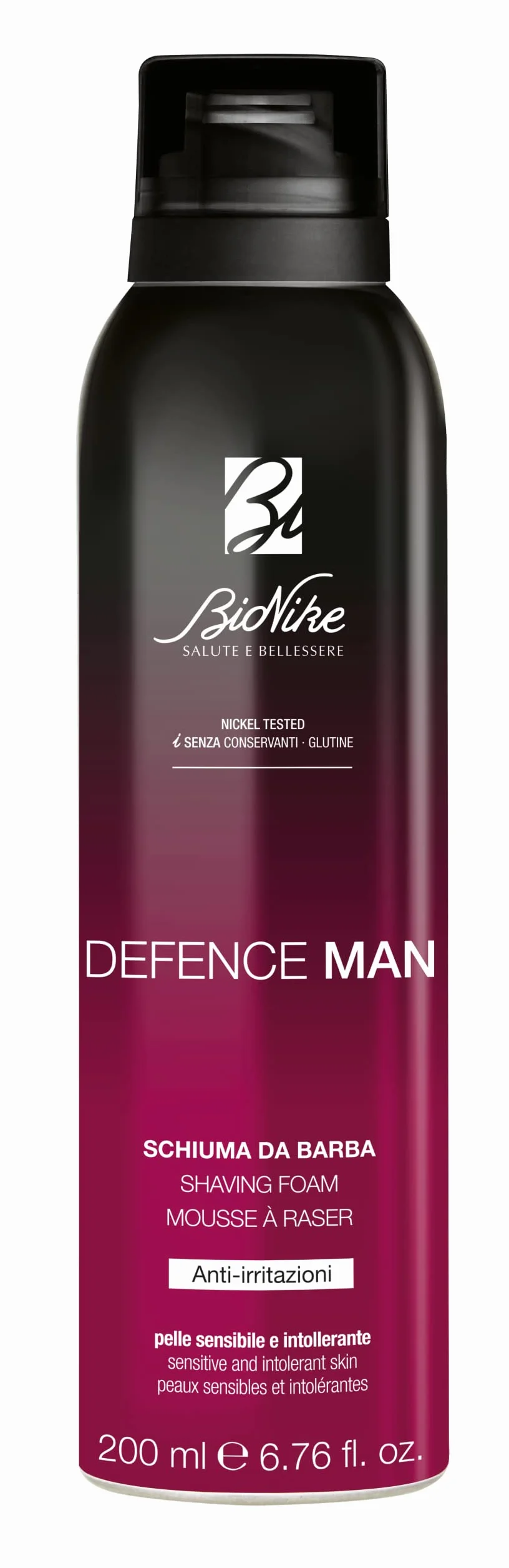 Bionike Defence Man - Safe Shave, Schiuma da Barba Anti-irritazione, Azione Idratante e Emolliente, Contrasta Rossori e Tagli, Protegge e Lenisce la Pelle, 200 ml