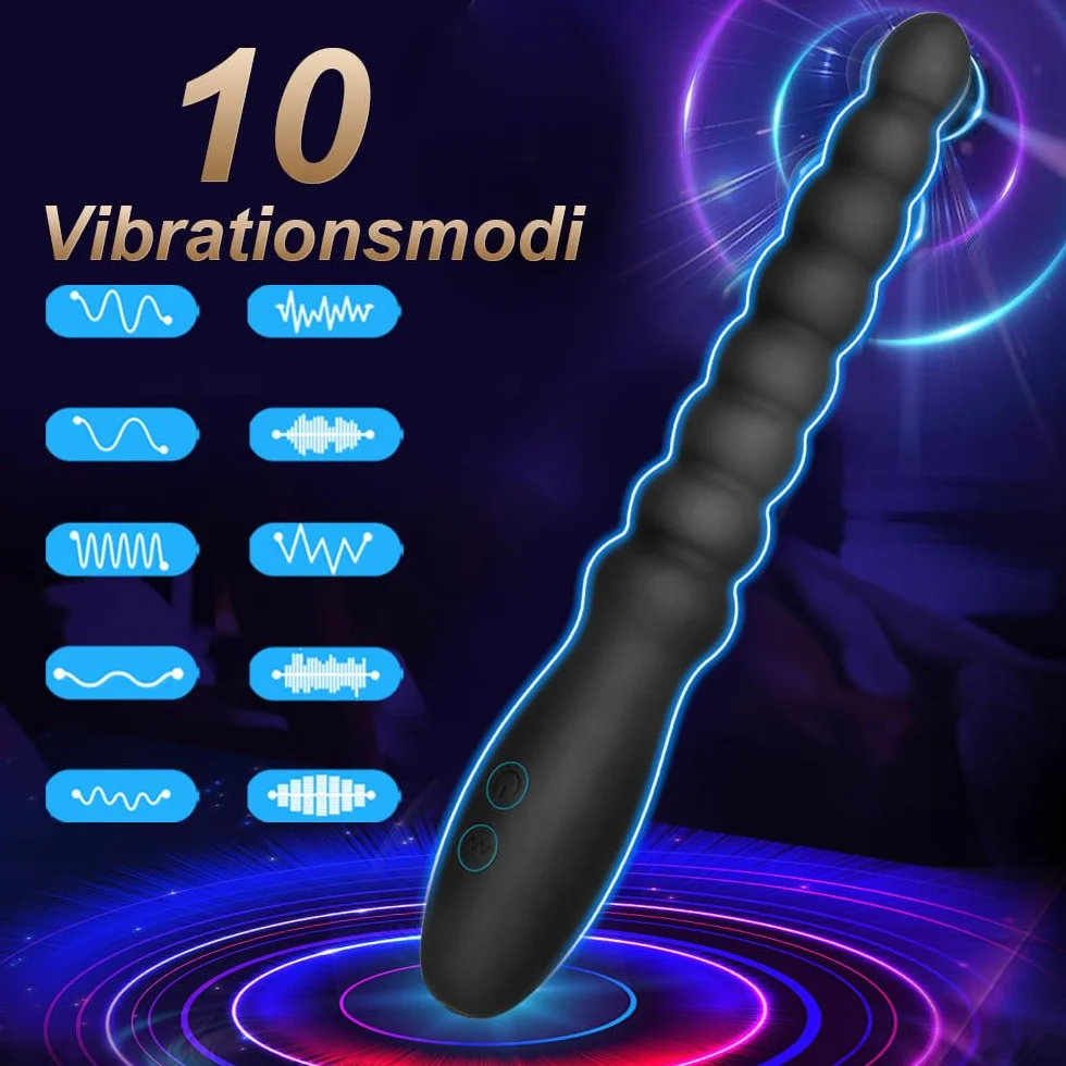 Perline Anali Vibranti Giocattolo per Uomini Donne Coppie Vibratore Ricaricabile Stimolatore del Punto G Impermeabile Massaggiatore della Prostata Maschile Gradiente Silicone per Principianti