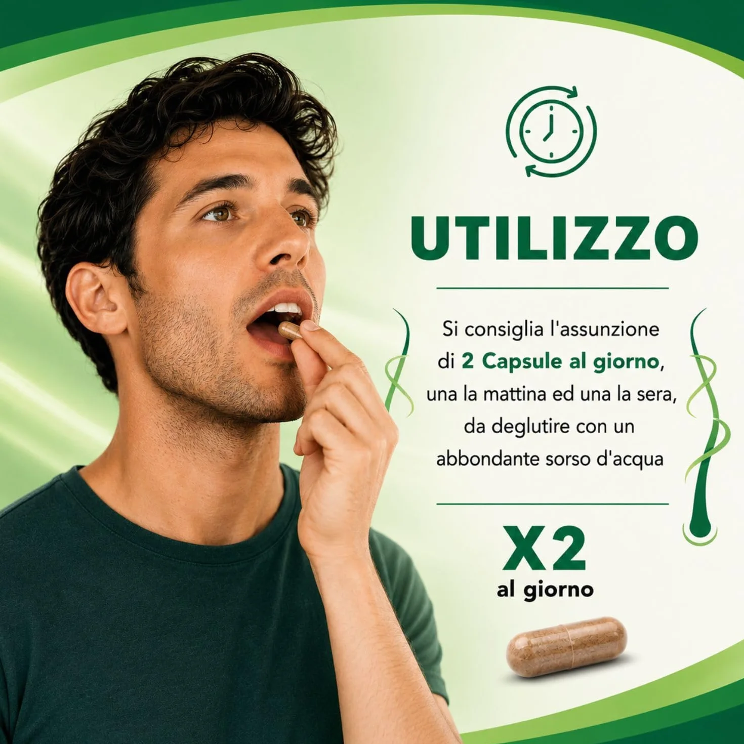 Integratore Capelli con Serenoa Repens, Biotina, Zinco, Selenio, Saw Palmetto e Caffeina - Multivitaminico per la Crescita e Contro la Caduta