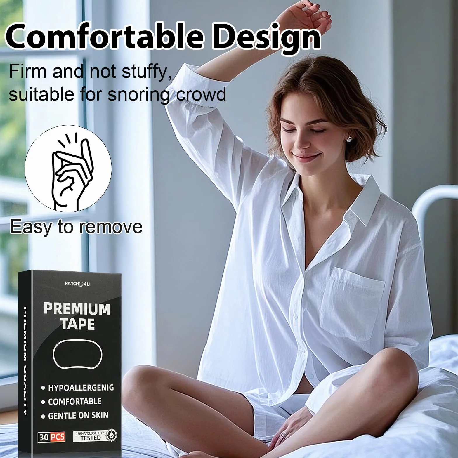 Mouth Tape for Sleeping 90 Pezzi, Cerotti Bocca per Smettere di Russare, Respirazione Nasale