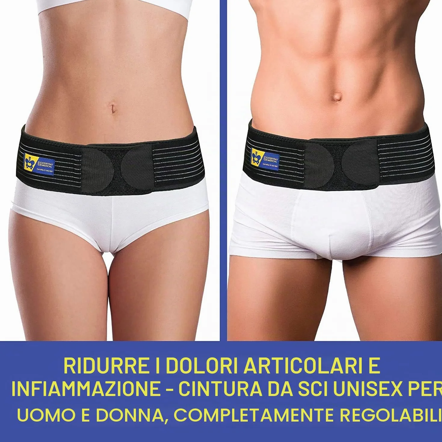 Cintura Sacroiliaca per Everyday Medical I Cintura di Supporto Sacroiliaca con Cinghie Supplementari I Donna e Uomo Supporto Anca per Sciatica e Pelvi I Sacroiliac Si Joint Support Belt I L/XL