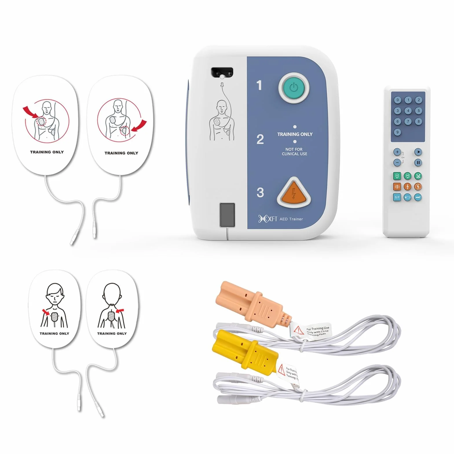 AED Trainer XFT 120C+ annunci vocali Spagnolo Inglese telecomando