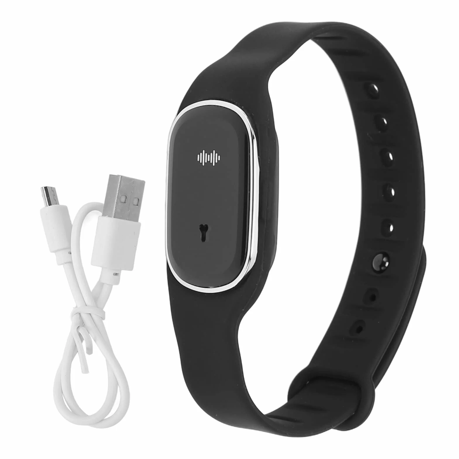 Gonetre Bracciale Repellente Zanzare Elettronico Sonora USB Ricarica Orologio da Polso Nero
