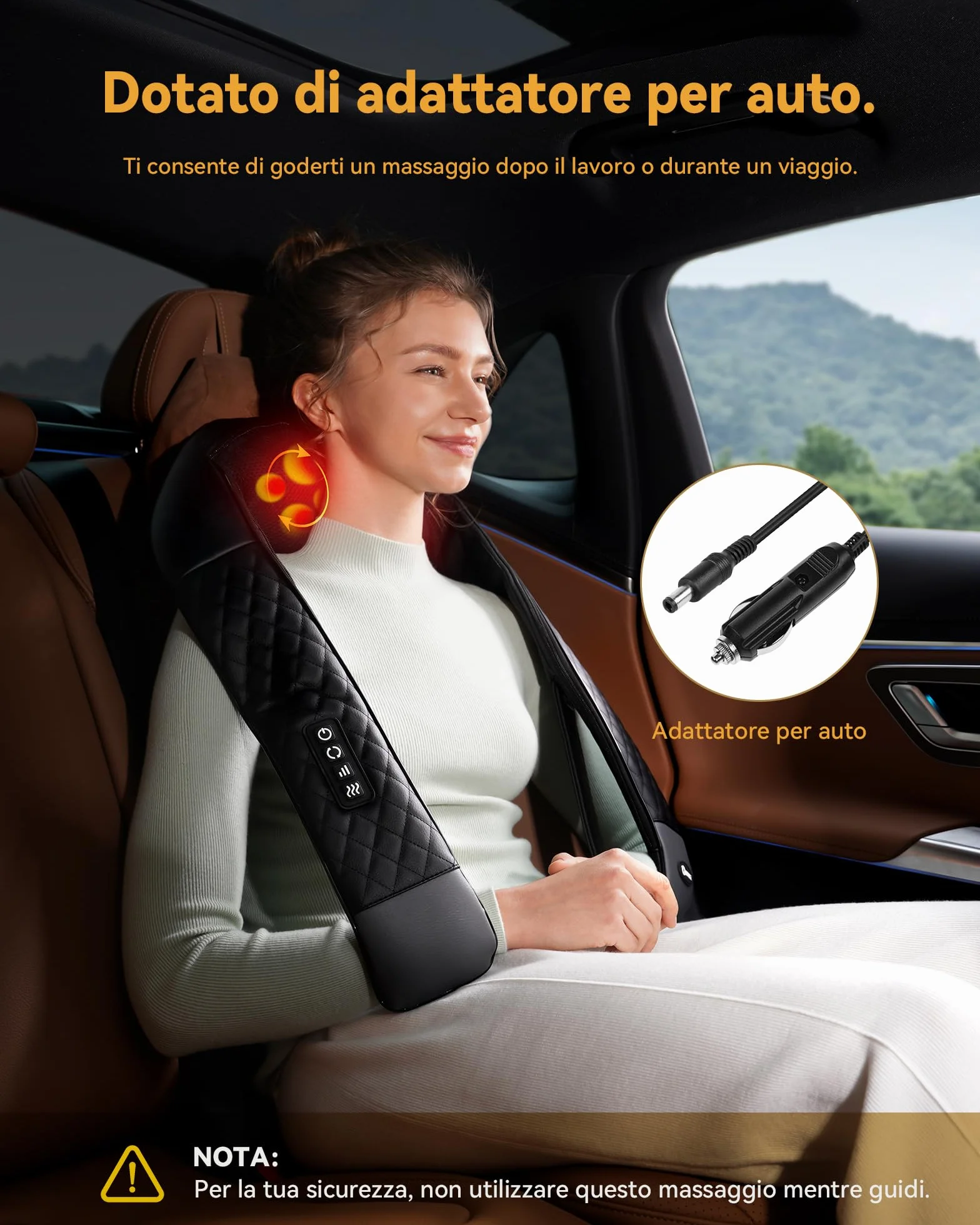 KNQZE® Massaggiatore cervicale, 2026 Shiatsu 4D massaggiatore schiena e collo, Massaggio collo 4D con impastamento del tessuto profondo, Alleviare la fatica, Regalo donna uomo mamma
