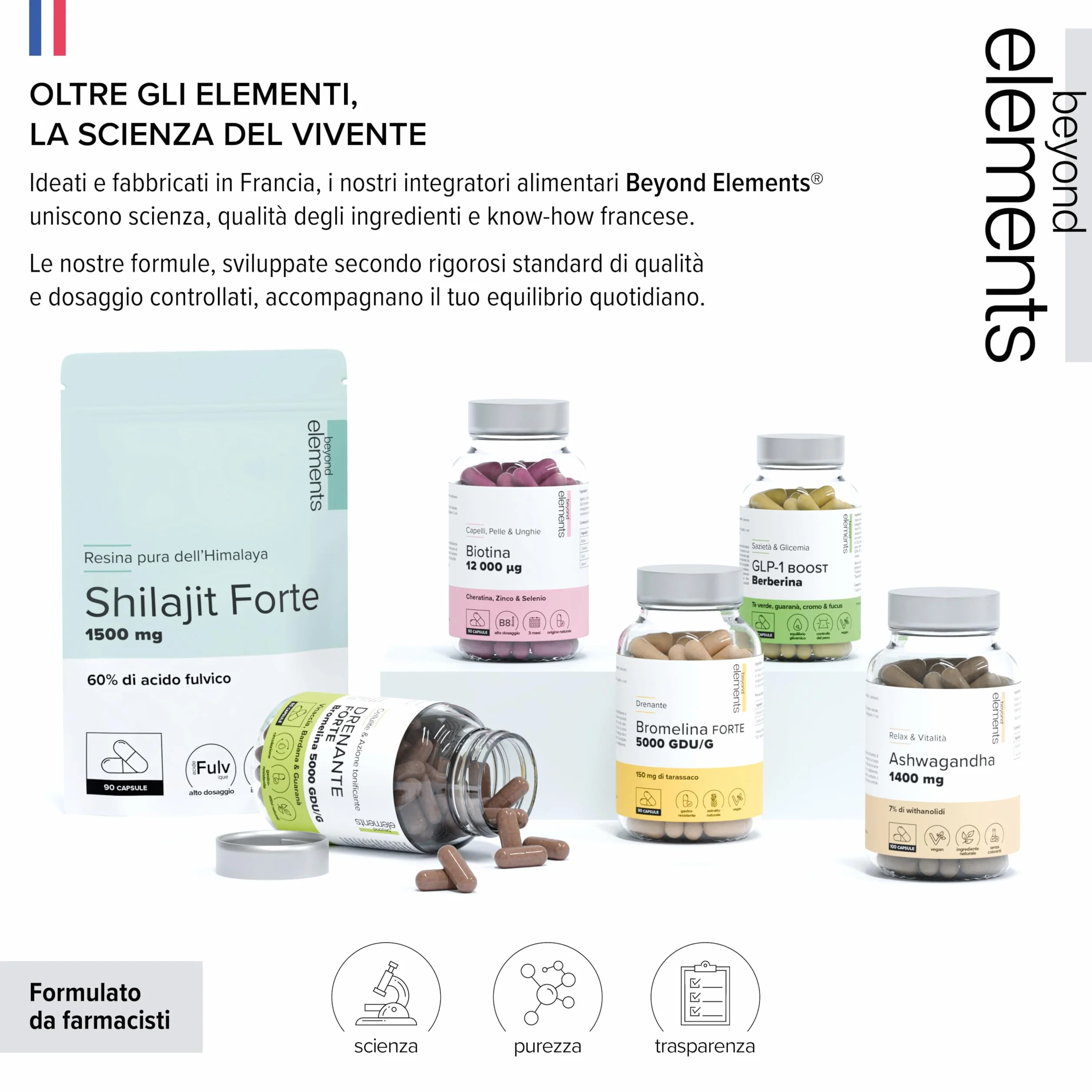 GLP-1 Boost – Con Berberina – Cromo 250 µg – Tè Verde, Fucus & Guaranà – Sazietà & Glicemia – Metabolismo – 100% Vegano – 60 capsule – Prodotto in Francia – Beyond Elements