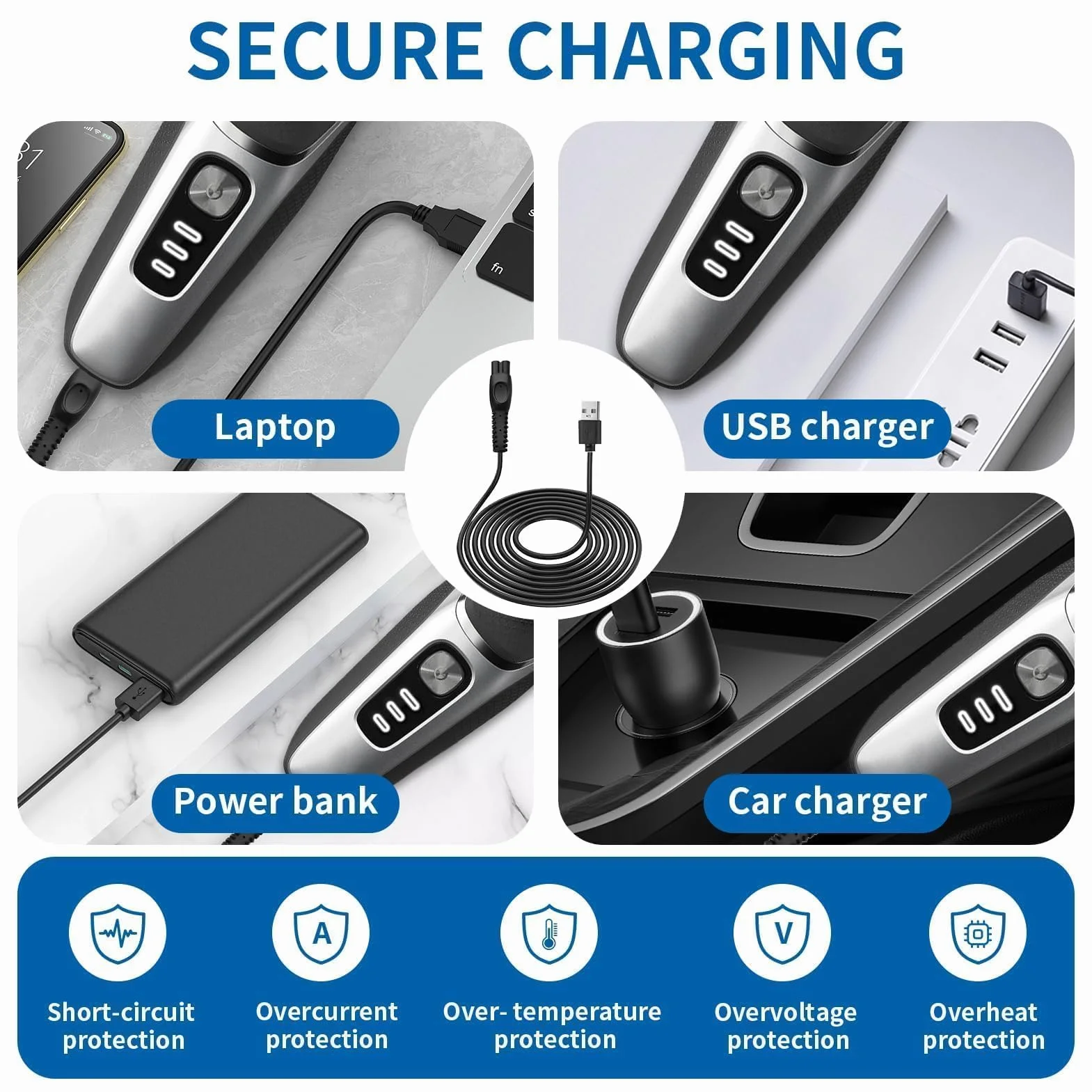 5V USB Caricatore per Philips Rasoio Elettrico QP2824 QP2734 QP2724 MG5920