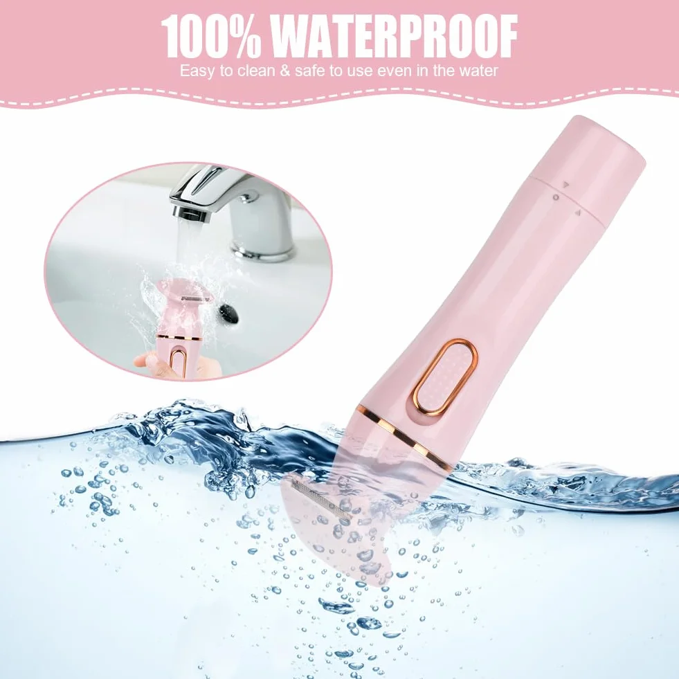 ACWOO Rasoio Elettrico Donna, 4 in 1 Epilatore Senza Fili, Ricaricabile Epilatore viso, Depilatore Multifunzione a Secco e Bagnato per Una Rasatura Delicata e Accurata, Impermeabile