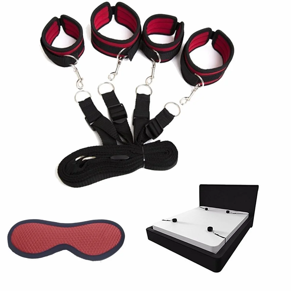 Bondage caviglie con manette per le mani, benda per gli occhi, per principianti e coppie, set di bondage, giocattolo sessuale SM