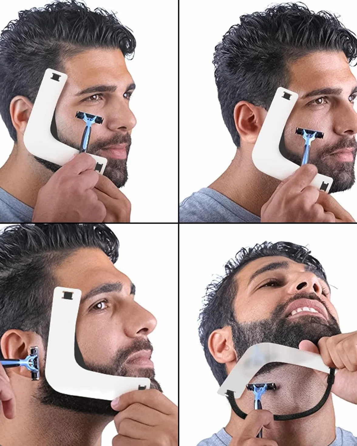 Sagoma per Barba Trimmer Guida Rasatura Strumento Modellare Ritaglio Flessibile Baffi