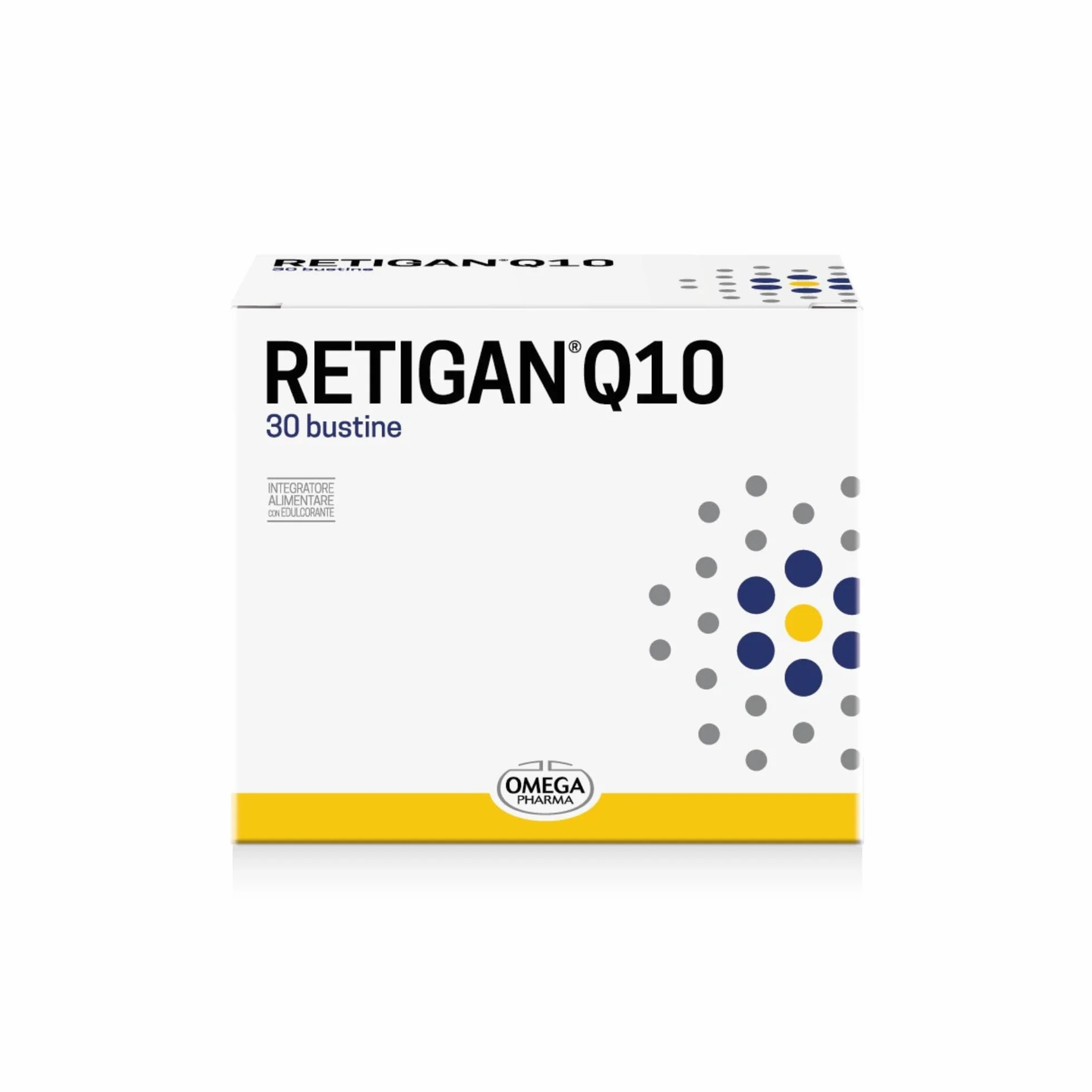 Omega Pharma - Retigan Q10 - Contribusce al Normale Funzionamento del Sistema Nervoso - 30 Bustine