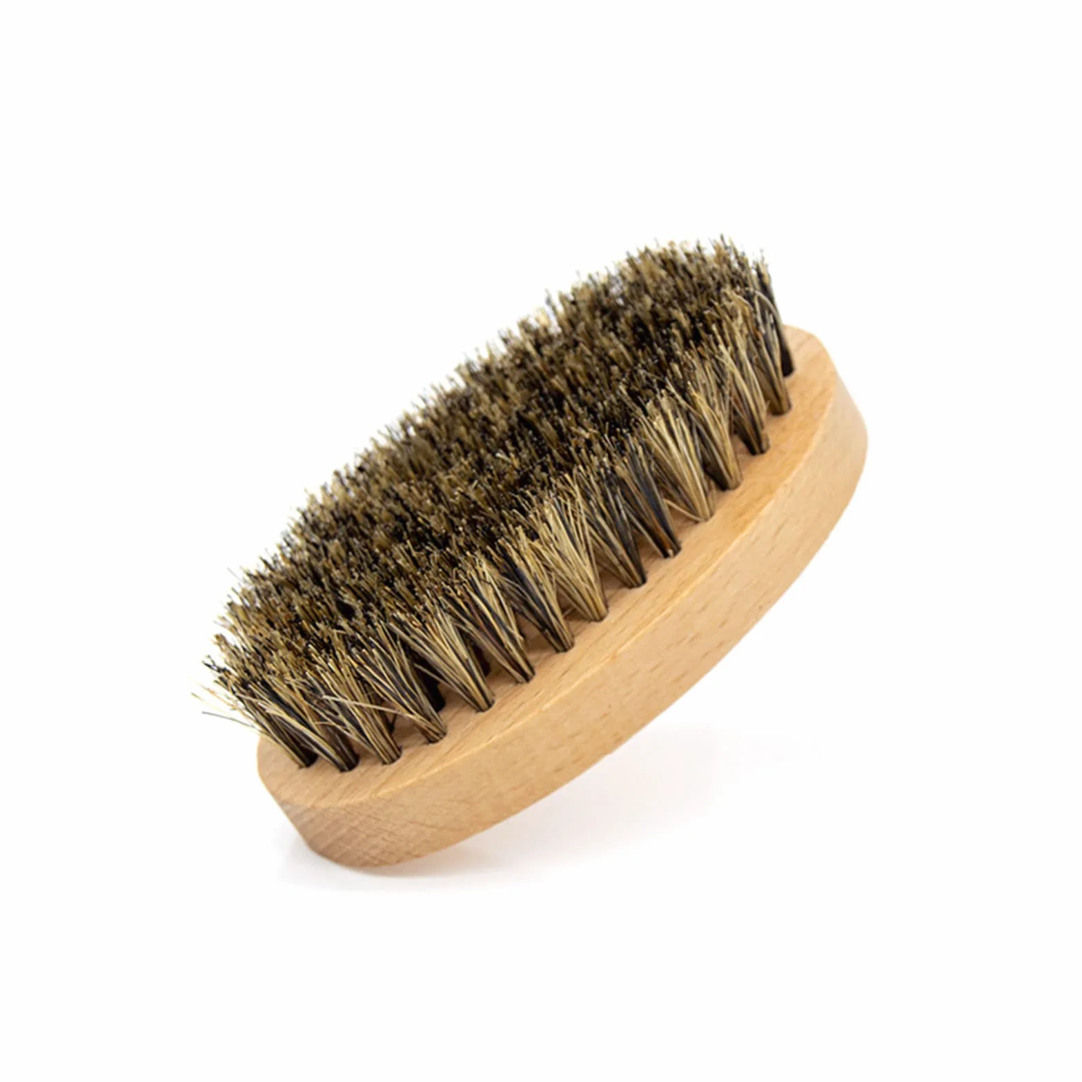 Spazzola da barba ovale con manico in legno setole di cinghiale Spazzola per barba e baffi Pettine da massaggio per uomini Strumento per la cura dei capelli del viso