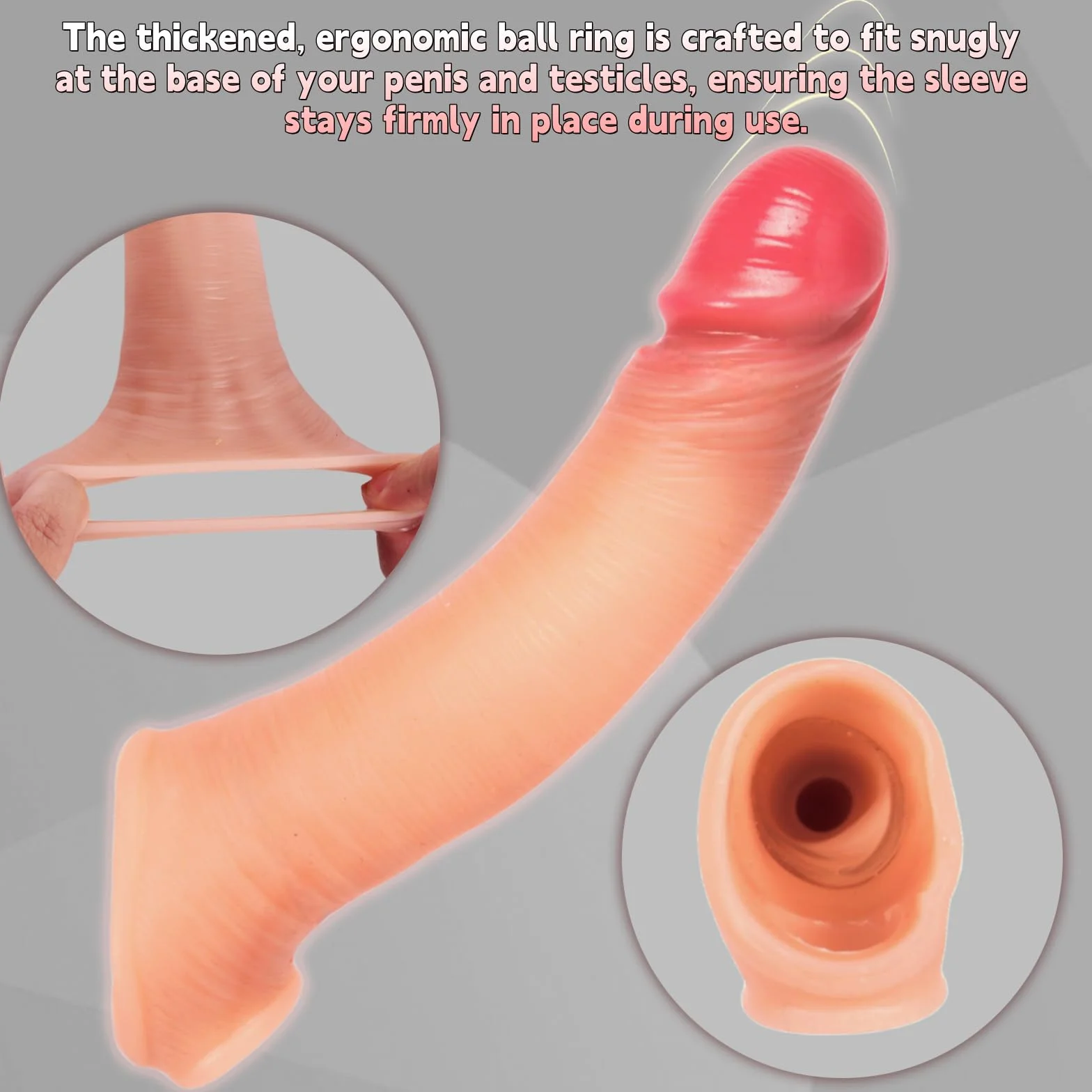 Guaina Fallica, Guaina Pene Indossabili Morbido, Peni Fallica Indossabili Allunga Uomo Testicoli Anello Pene, Masturbtore per Sexy Toys Giochi Erotiici Coppie
