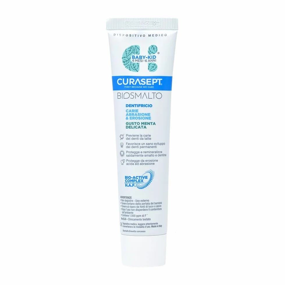Curasept - Curasept Biosmalto Dentifricio Baby Kid Menta per Prevenzione Carie 50ml - 978103618