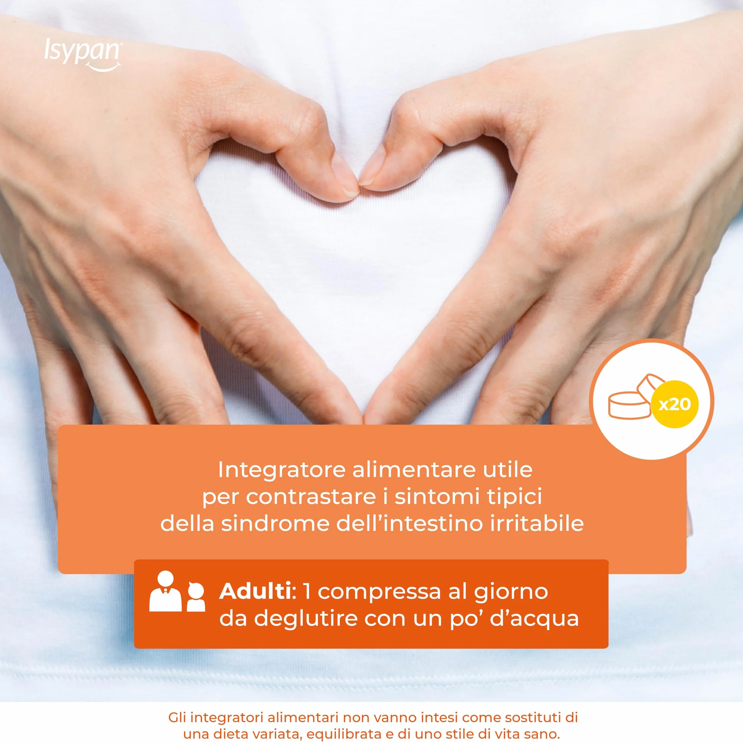 Isypan IBS Complex 20 Compresse – Integratore per Intestino Irritabile, Con Boswellia, Melissa e GABA, Supporto Digestione, Gonfiore e Benessere Intestinale