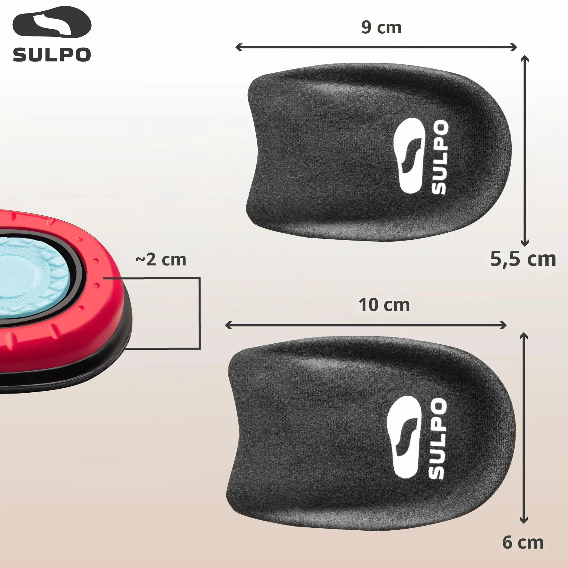 SULPO Talloniera in gel per tallonite e fascite plantare- solette tallone traspiranti e antiscivolo, plantari per sperone calcaneare, uomo e donna 40-46, 1 paio