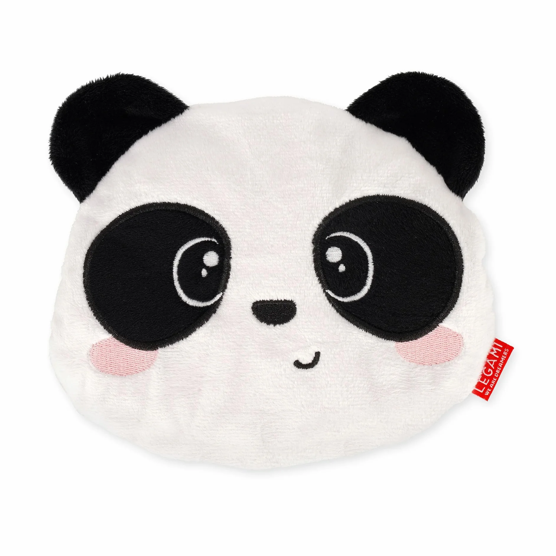 Legami - Mini Cuscino Termico con Semi di Lino, Warm Cuddles, in Semi di Lino, Profumo di Lavanda, Poliestere e Cotone, Dona Relax, Tema Panda, Uso in Microonde o in Frigo, 18 x 19 x 2,5 cm