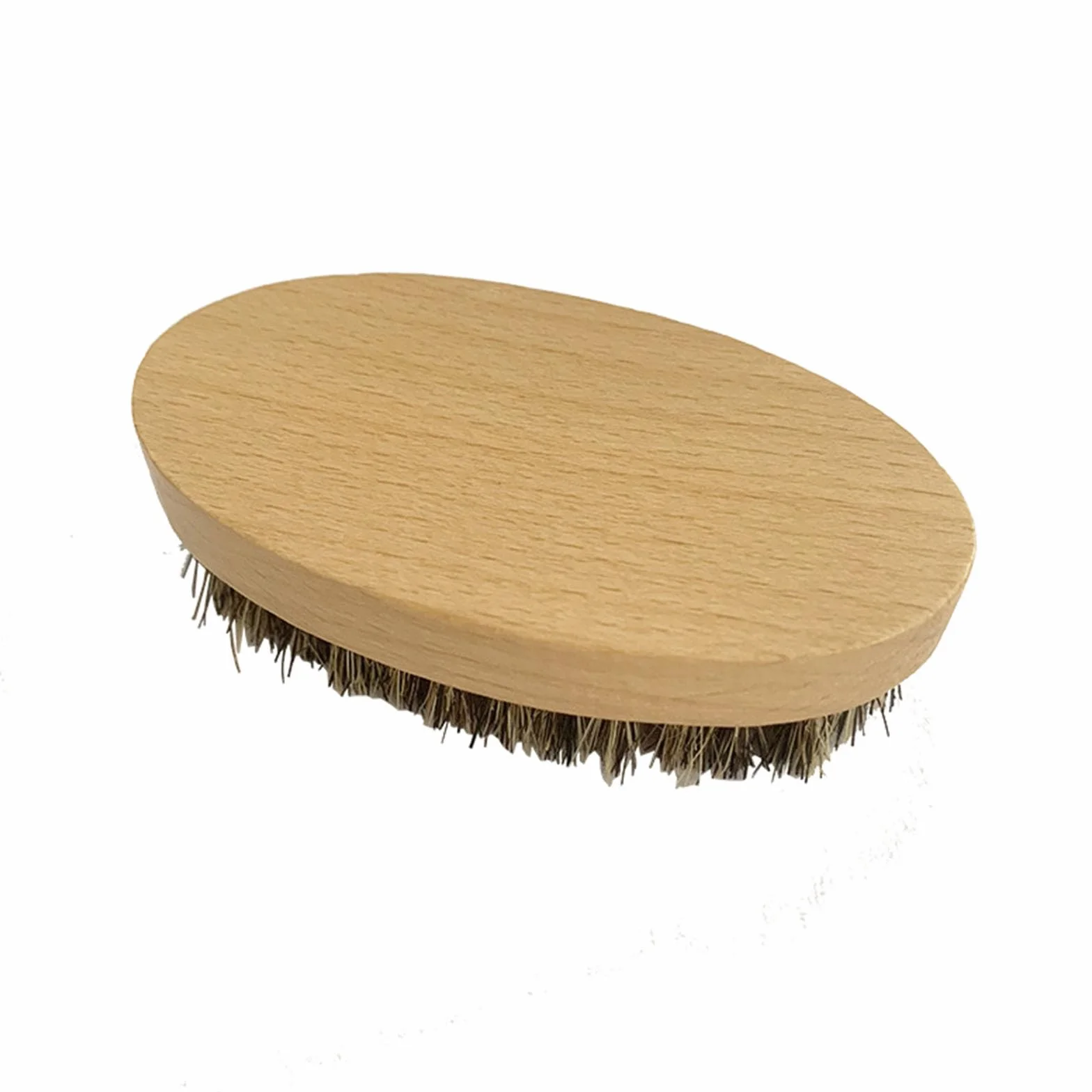 Spazzola da barba ovale con manico in legno setole di cinghiale Spazzola per barba e baffi Pettine da massaggio per uomini Strumento per la cura dei capelli del viso