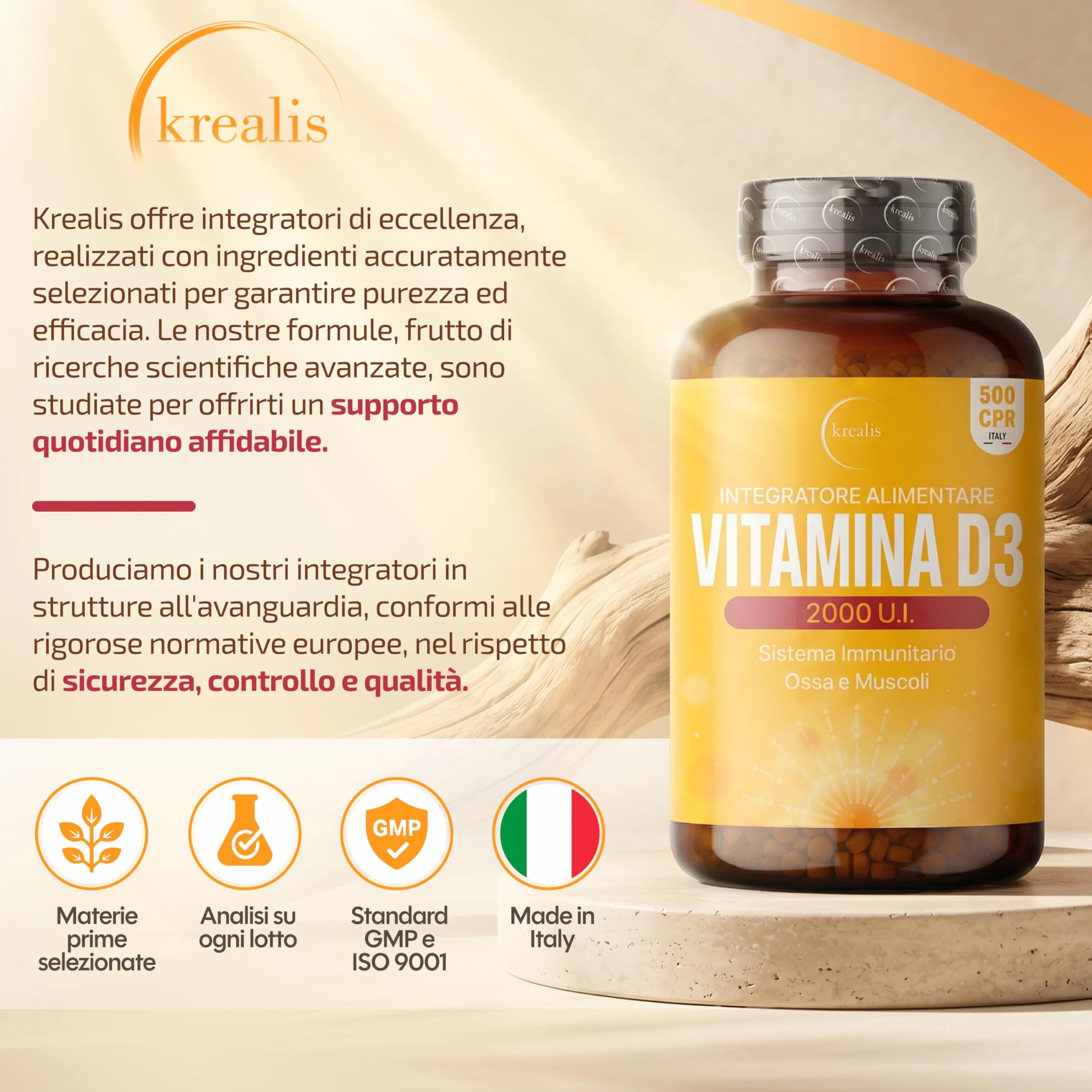 PREZZOLANCIO Vitamina D3 2000 UI – MAXI Formato 500 Micro-Compresse, Integratore di Vitamina D Colecalciferolo Pura Alto Dosaggio, Supporto per il Sistema Immunitario, Ossa e Muscoli,Facile da Assumer
