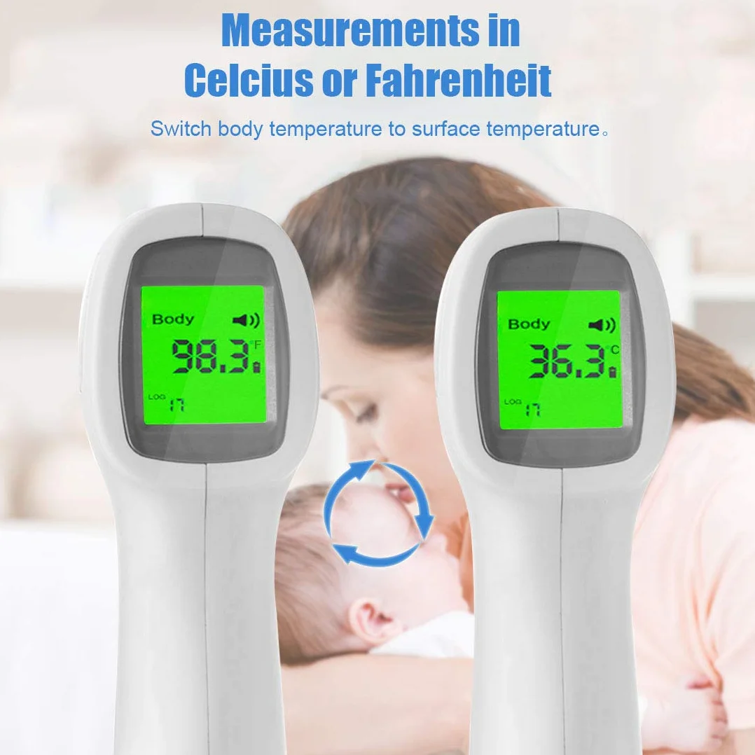 Termoscanner Infrarossi Display LCD Certificazione CE Conversione ℃ e ℉ Neonati Bambini Adulti