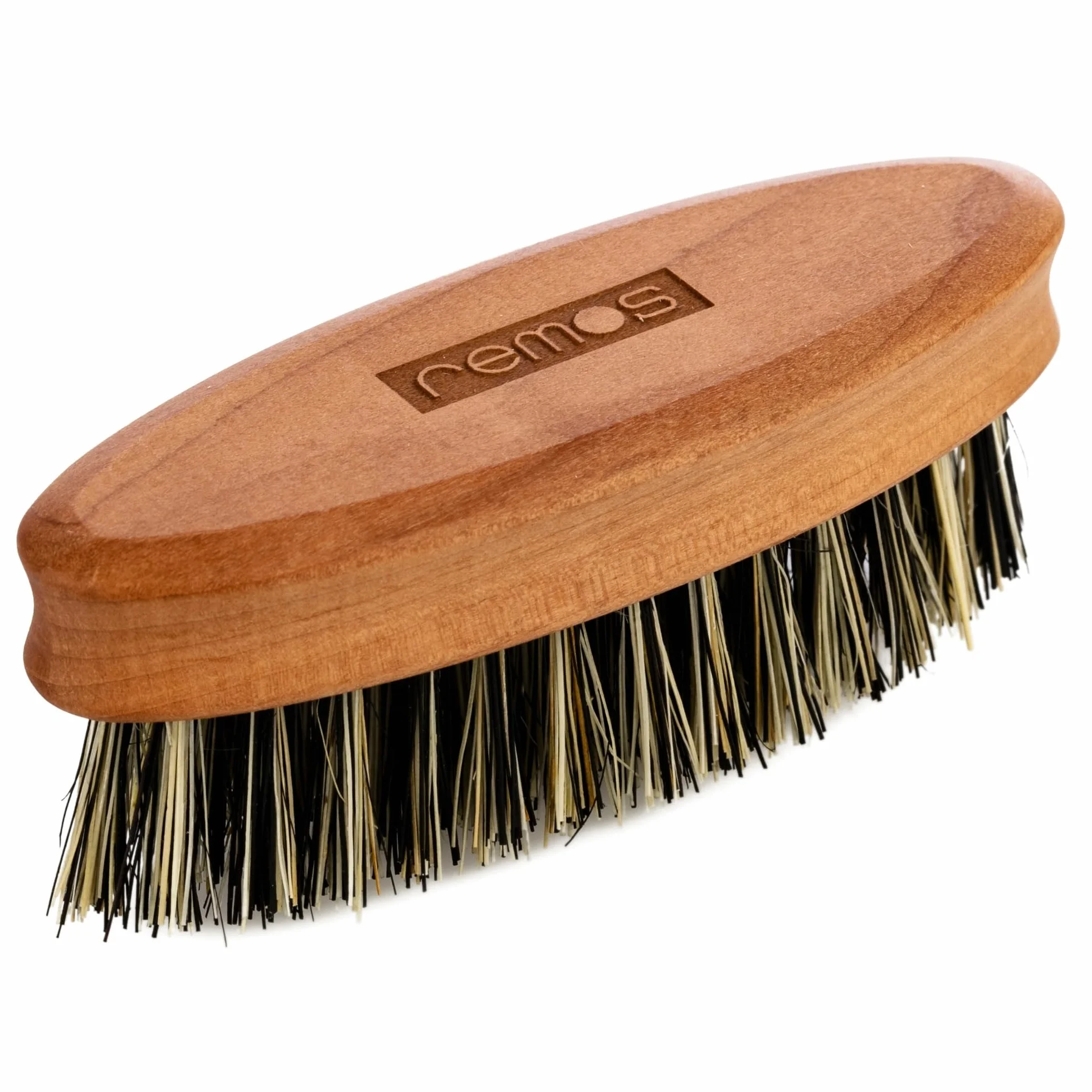 REMOS Spazzola da barba in fibra vegetale legno di pero domestico