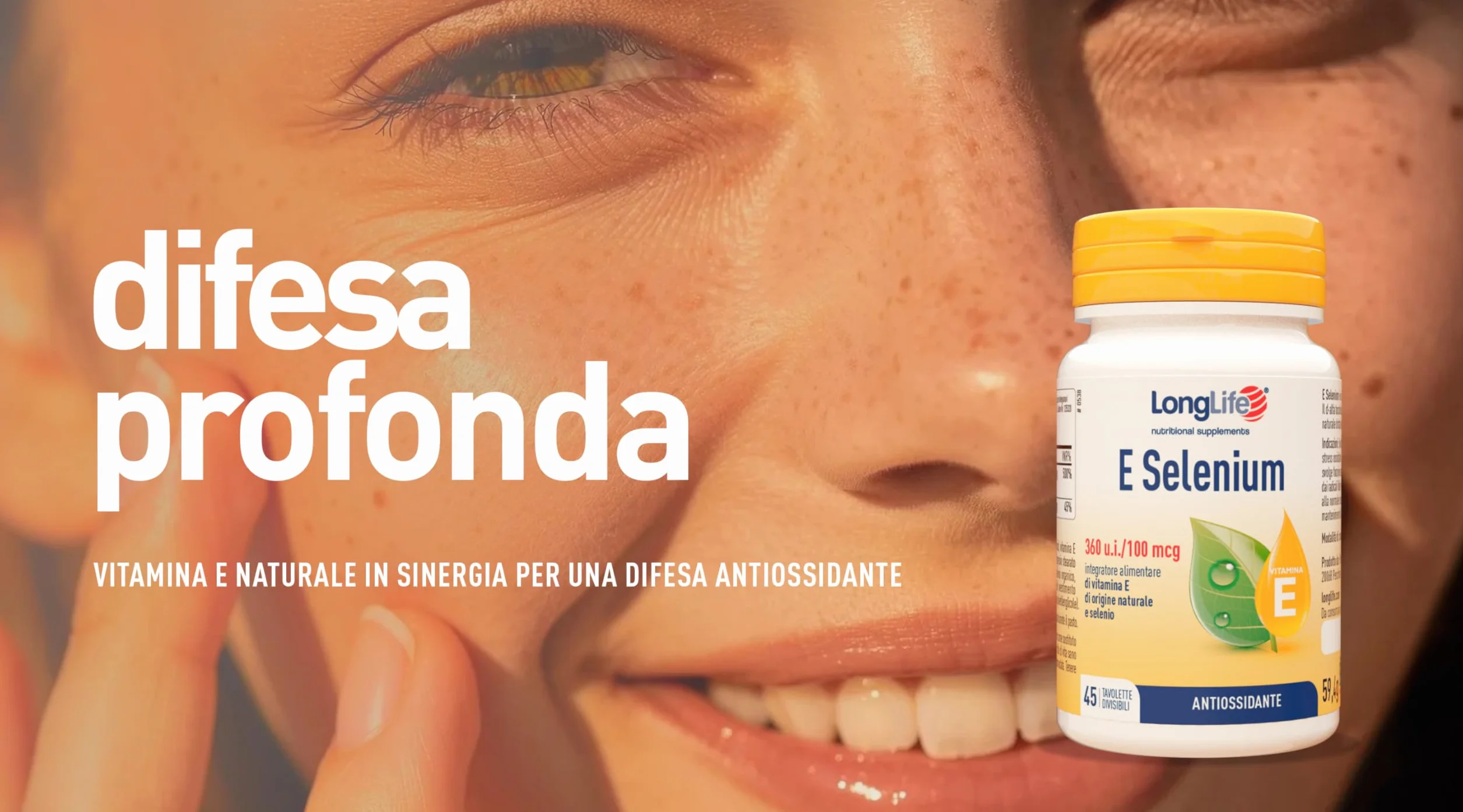 LongLife® E Selenium | Integratore di vitamina E naturale e selenio | Azione antiossidante | Benessere di capelli e unghie | 180 giorni di trattamento | Vegano e senza glutine