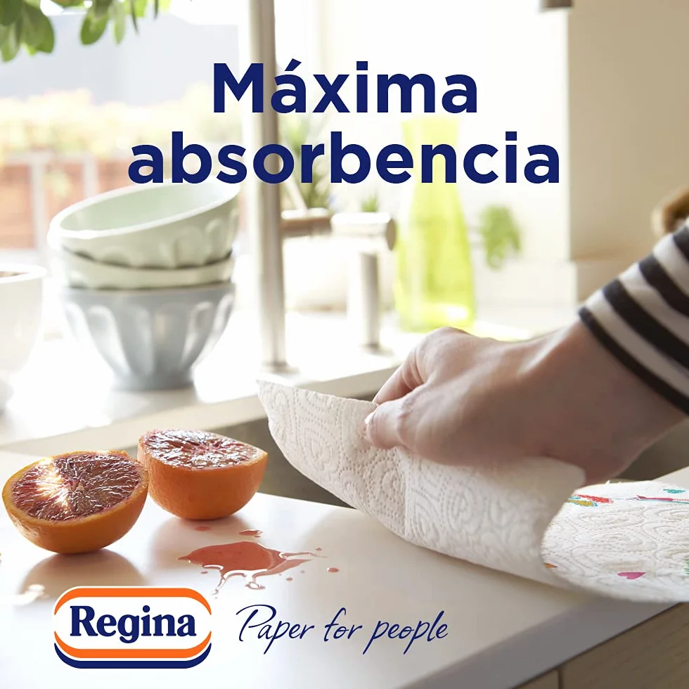 Regina Di Cuori Carta Cucina 24 Rotoli 85 Fogli 3 Strati Massima Assorbenza 65 g