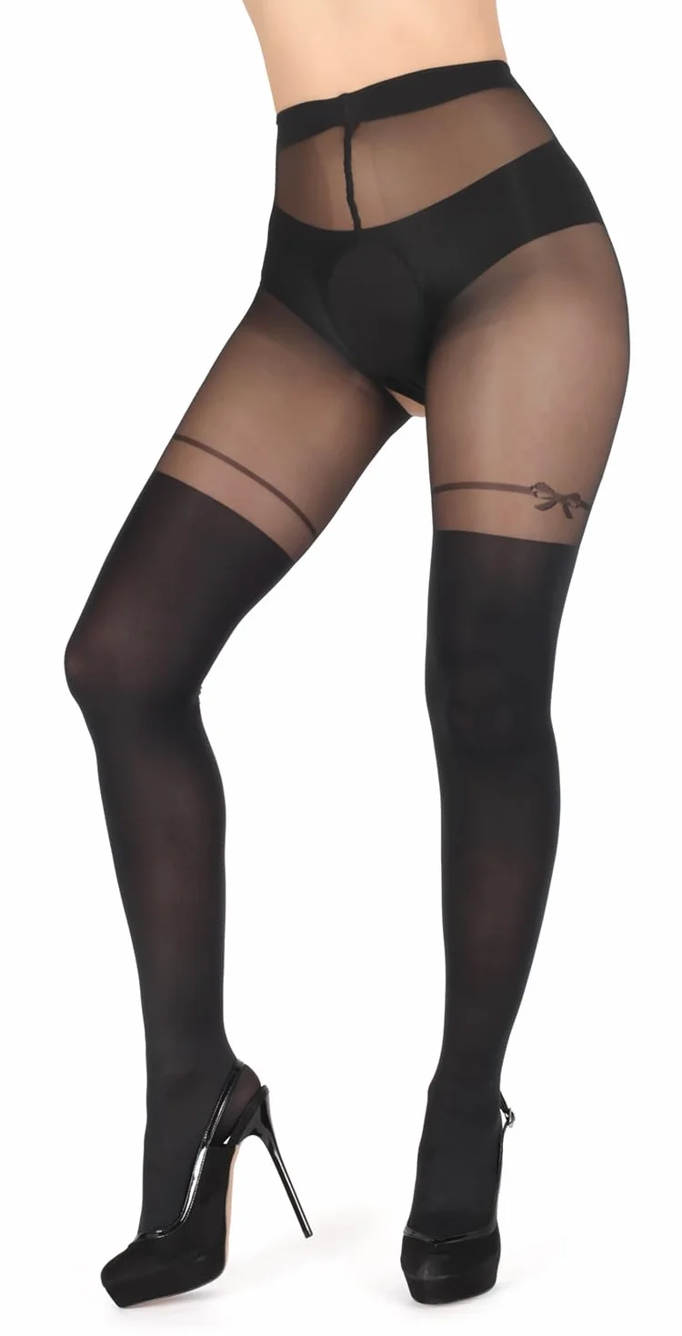 Collant Sexy Ouvert sopra il ginocchio con cavallo aperto Cutout