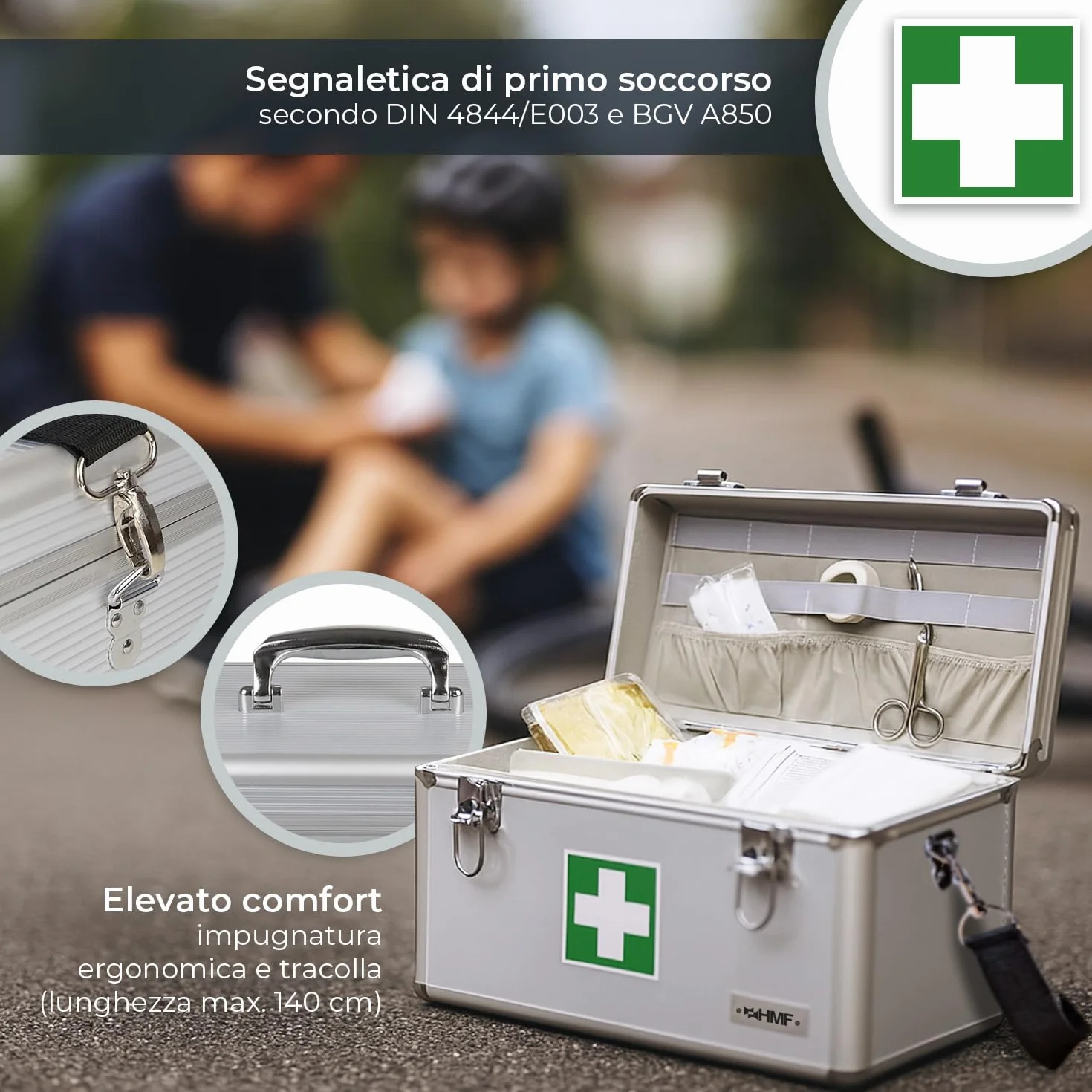 Valigia Medica in Alluminio 40x22,5x20,5 cm HMF 14701-09