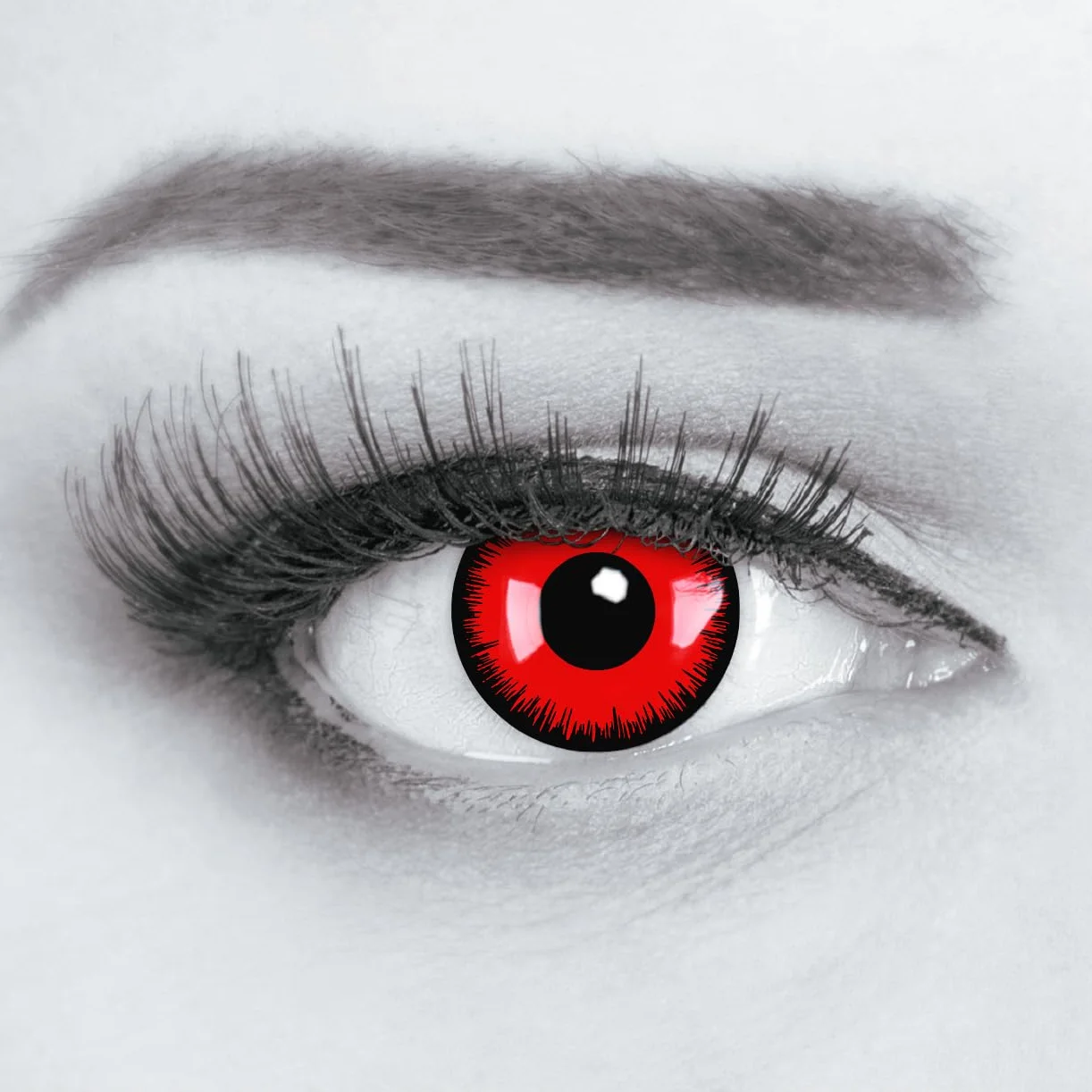 Meralens Lenti a Contatto Colorate Rosse Red Lunatic 1 Coppia Durata 1 Anno
