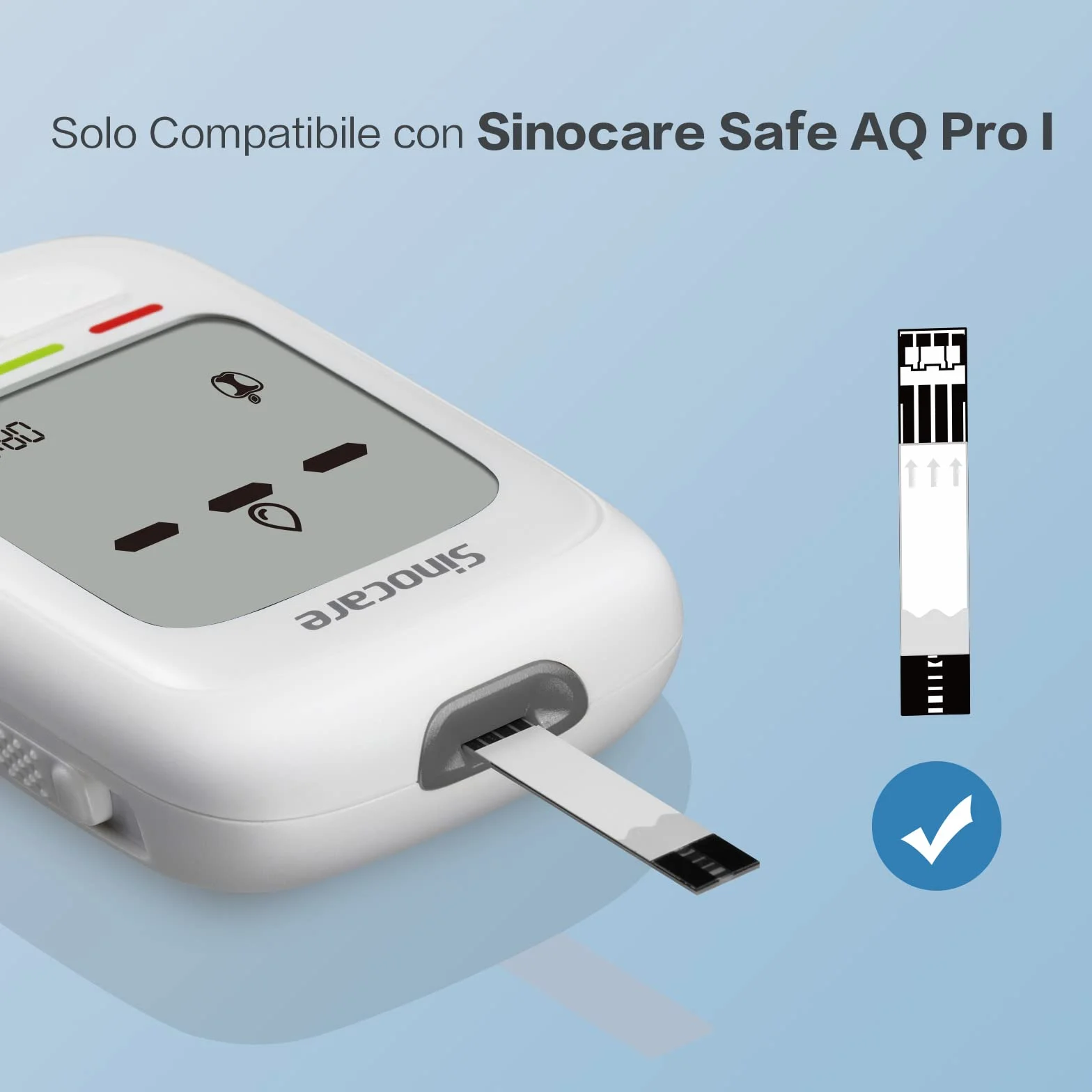 Sinocare Misuratore Glicemia, Glucometro con 100 Strisce e 100 Lancette, Elettrodo d'argento