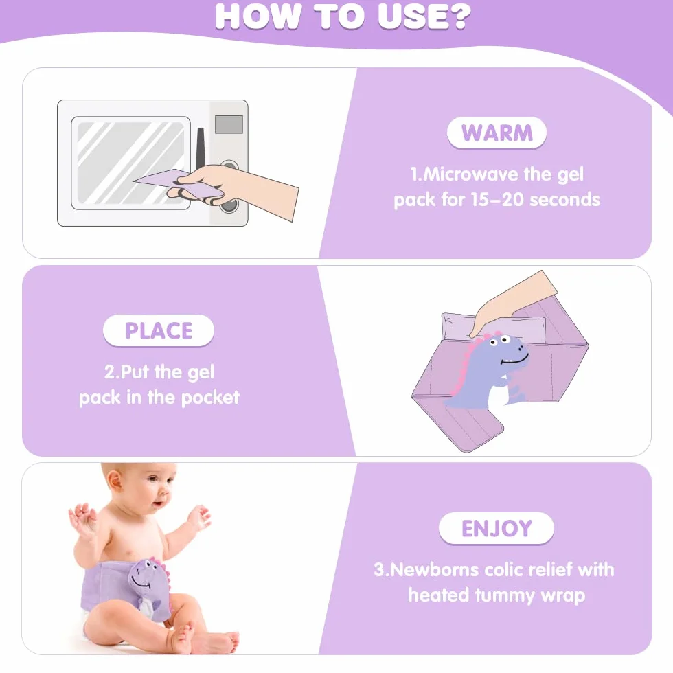 Hilph Cintura riscaldante per bambini con coliche, regolabile e termoterapia per dolori addominali del bambino