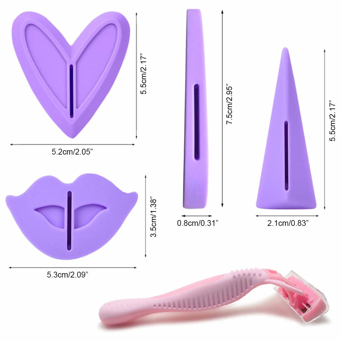 Rasoio da bikini donna stencil barba peli pubici strumenti styling shaper cuore dritto triangolo