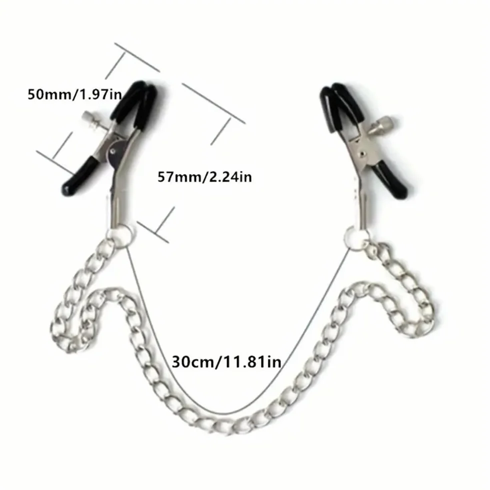 1 clip in metallo siliconato con catena, un bel regalo per le donne