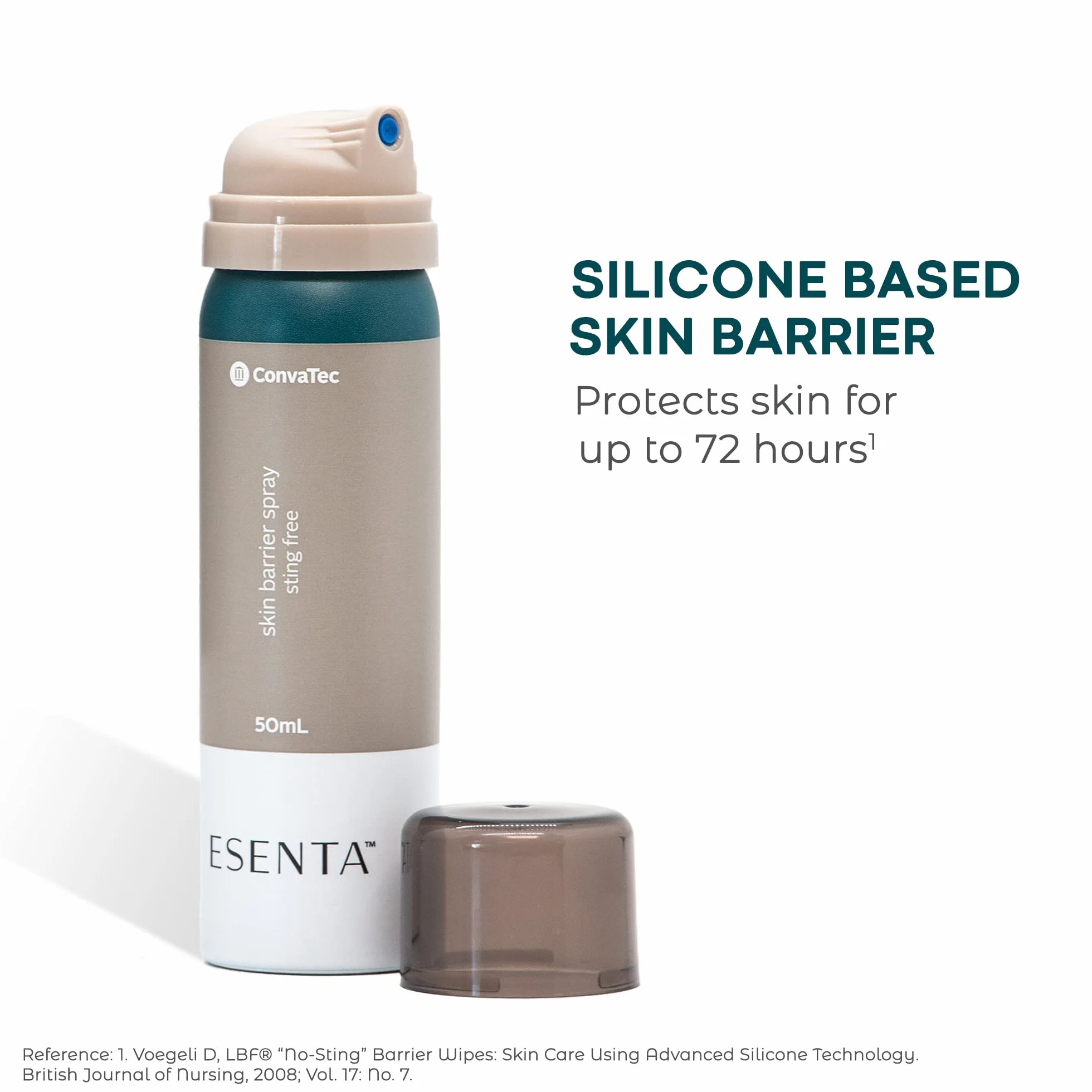 ConvaTec ESENTA barriera cutanea per la protezione di atomi e ferite, a base di silicone, senza punture e alcool, flacone spray da 50 ml (1 pezzo)