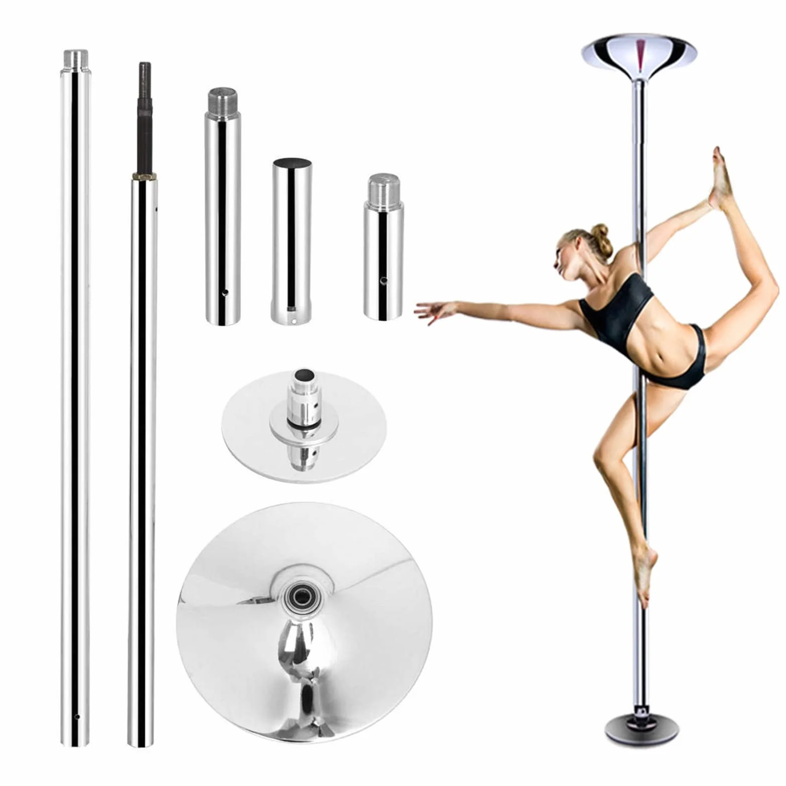 Kit per pole dance 45 mm portatile carico resistente 199,6 kg 2,24-3,8 m altezza