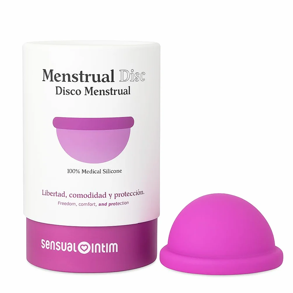 Disco mestruale riutilizzabile, 100% silicone medico, piacevole al tatto, taglie S e L, protezione per 12 ore, adatto per un flusso sanguigno forte, senza pressione, ecologico, ipoallergenico