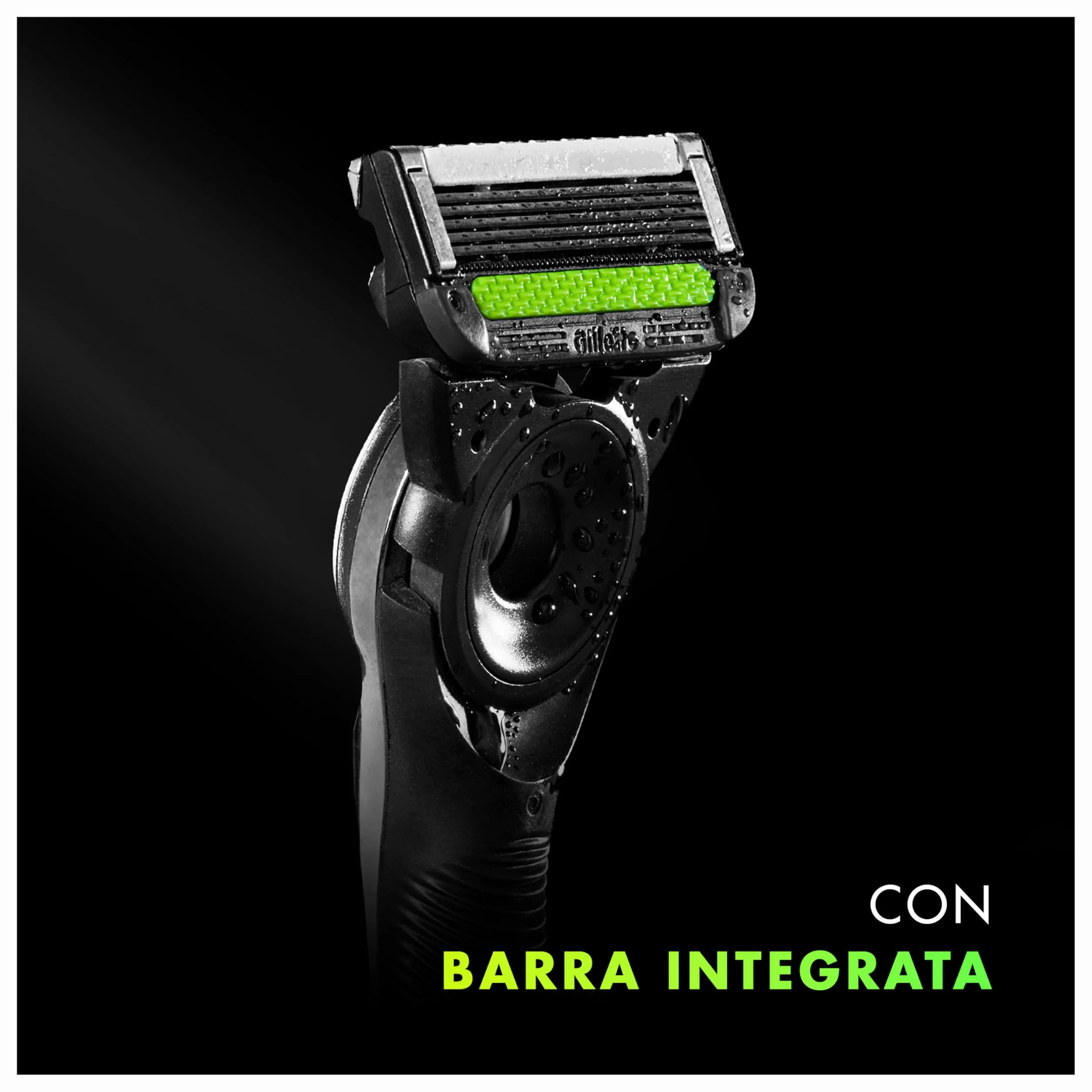 Gillette Labs Rasoio Barba Manuale con Barra Integrata, 1 Manico, 5 Lamette Gillette di Ricambio, con Base Magnetica, Grigio, Rasoio Barba e Lamette di Ricambio