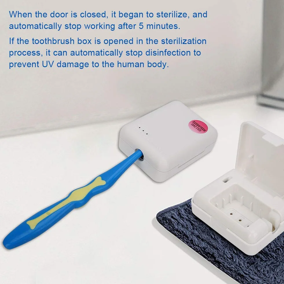 Disinfettante per sterilizzare lo spazzolino da denti, disinfettante per sterilizzatore a parete portatile per spazzolino UV, supporto per asciugatura per sterilizzazione a spazzolino UV(bianco)