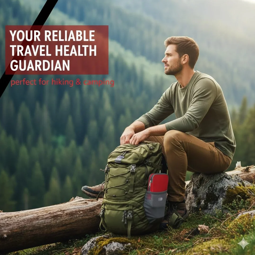 Borsa Medica Mini Kit Pronto Soccorso Viaggio Impermeabile Portamedicine Vuota Rosso