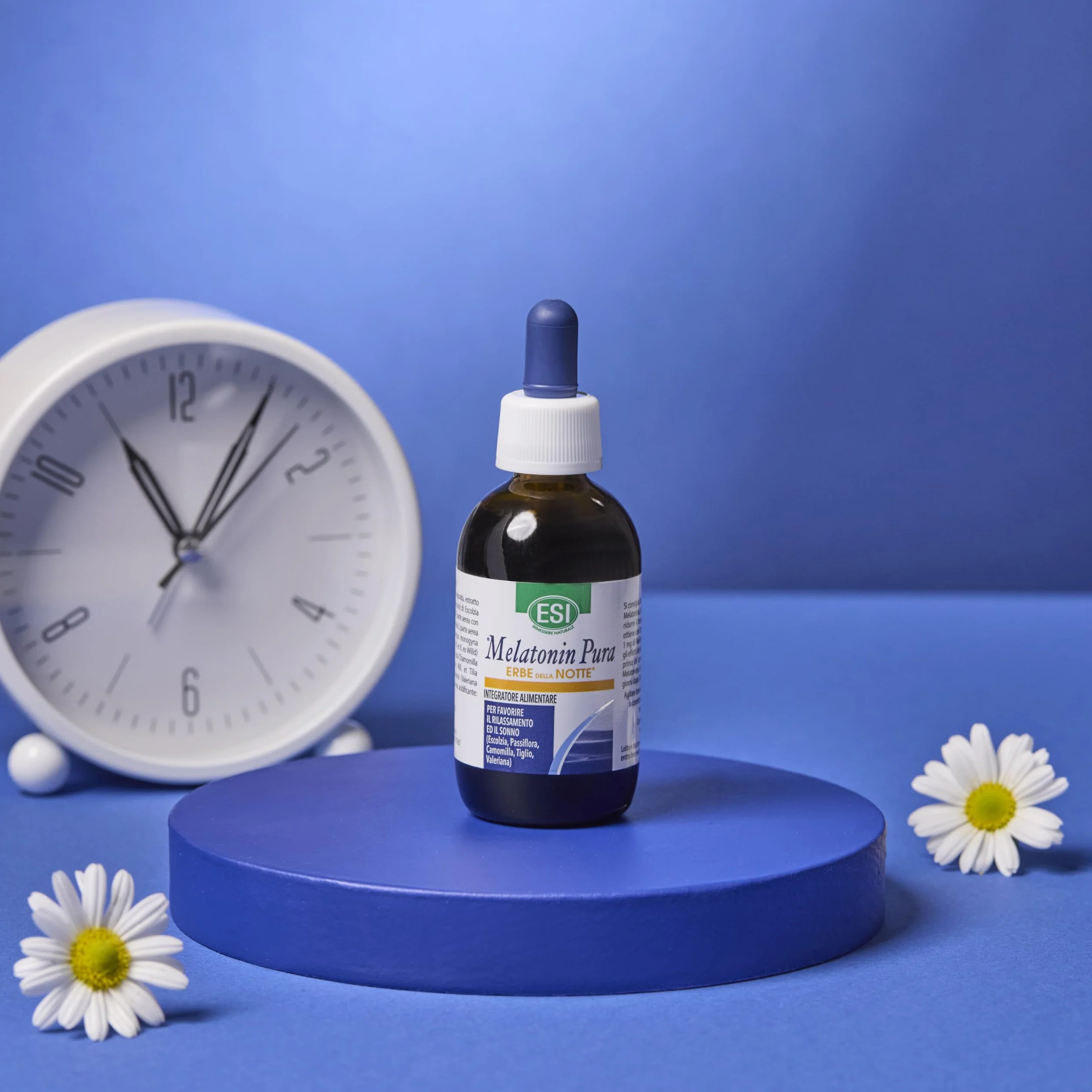 ESI Melatonina Gocce Integratore Alimentare Sonno Passiflora Biancospino Camomilla Senza Glutine Vegan 50 ml