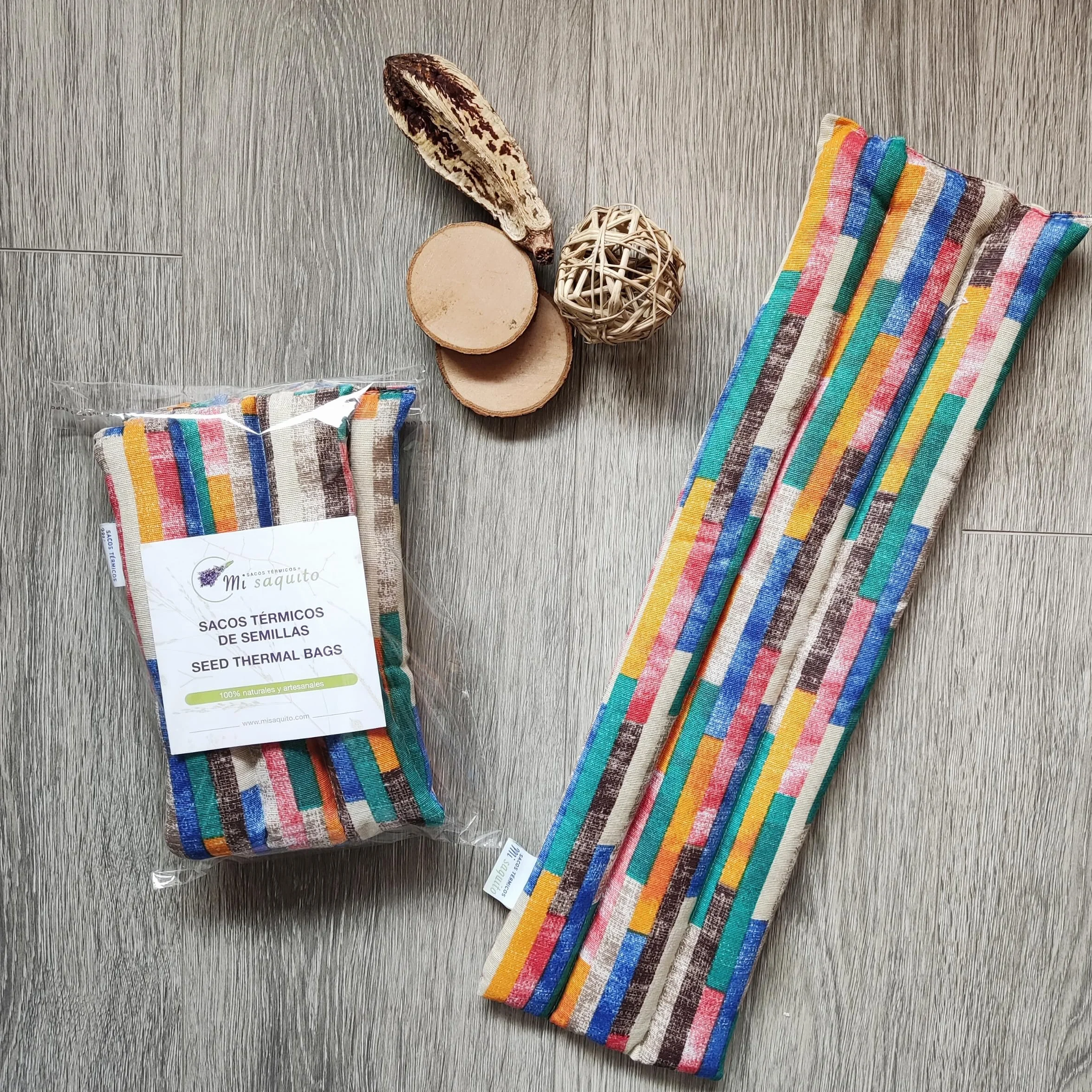 Sacco di semi per microonde 45 x 14 cm – Sacco termico cervicale con Lavanda – Borsa termica termica a caldo e freddo – Sacco termico per microonde – Cuscino termico mestruale – Sacco a microonde