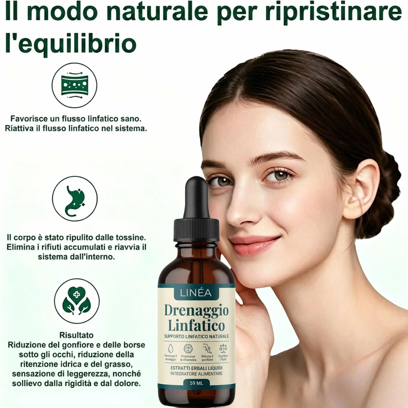 Linea Drenaggio Linfatico Gocce, Formula Erboristica Naturale Senza Glutine (1)