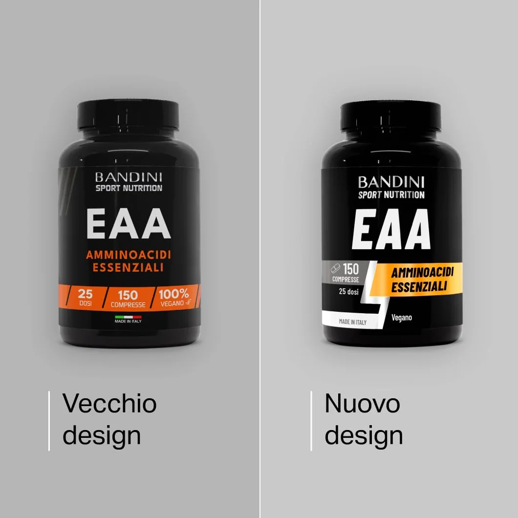 Bandini® EAA Aminoacidi Essenziali 1300mg | 150 Compresse | Complesso 9 Amminoacidi Intra Pre Post Workout - Essential Amino da Fermentazione | Integratore Alimentare sportivo | Vegan, Senza Zuccheri