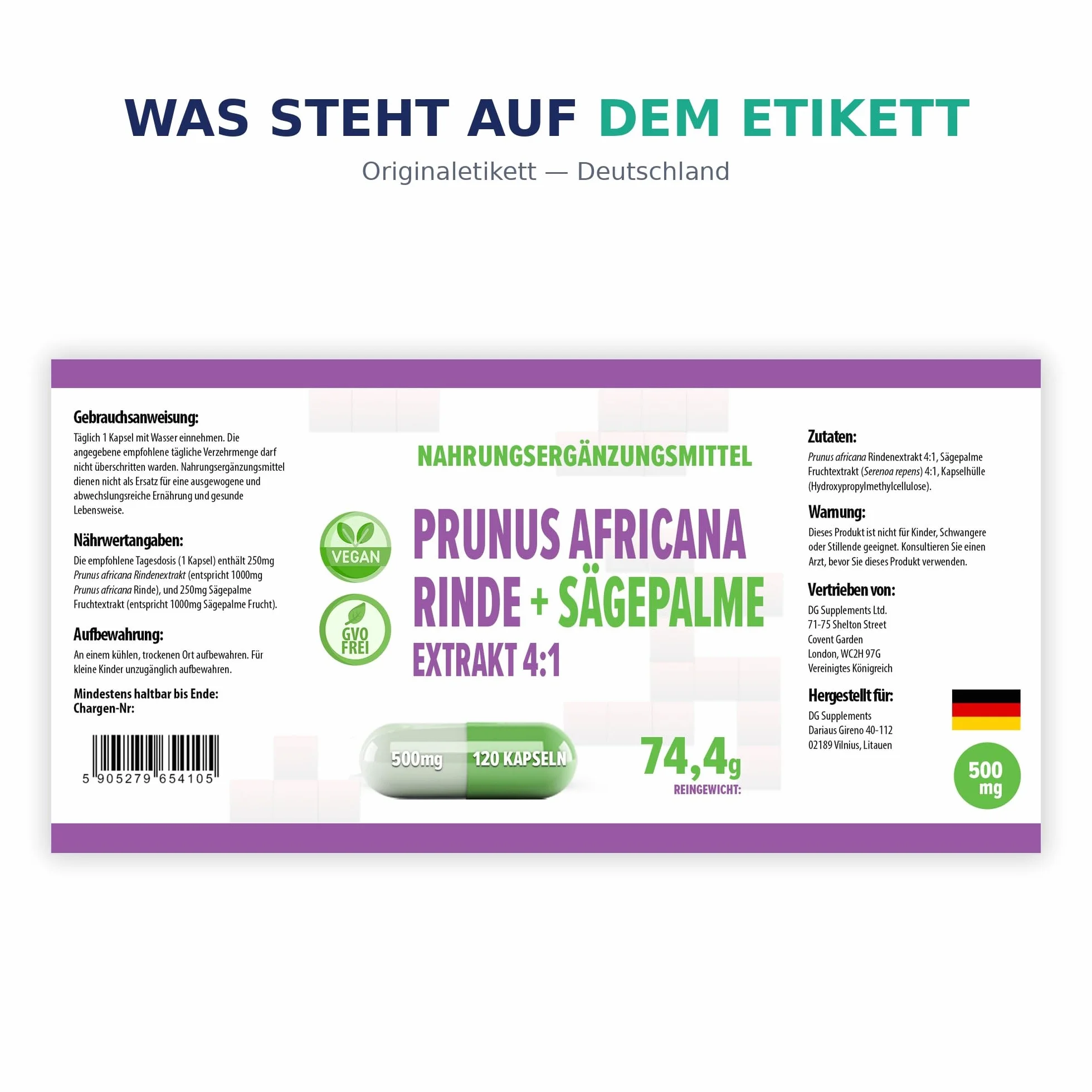 Hepatica Saw Palmetto Serenoa repens estratto 4:1 500 mg 120 capsule vegane