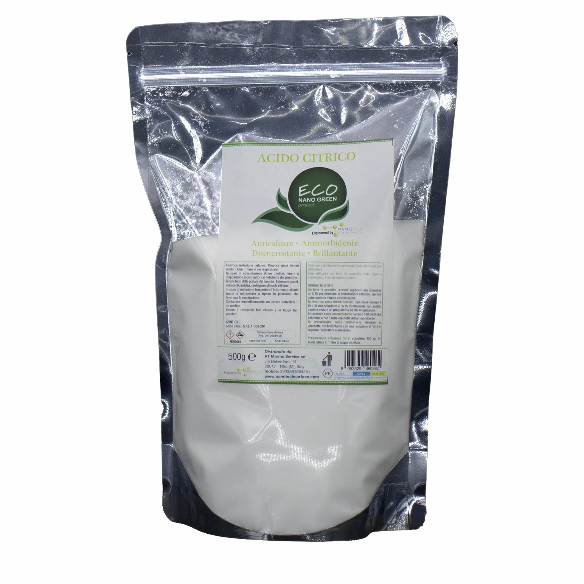 Acido Citrico 500g per Lavatrice e Lavastoviglie - Decalcificante Naturale