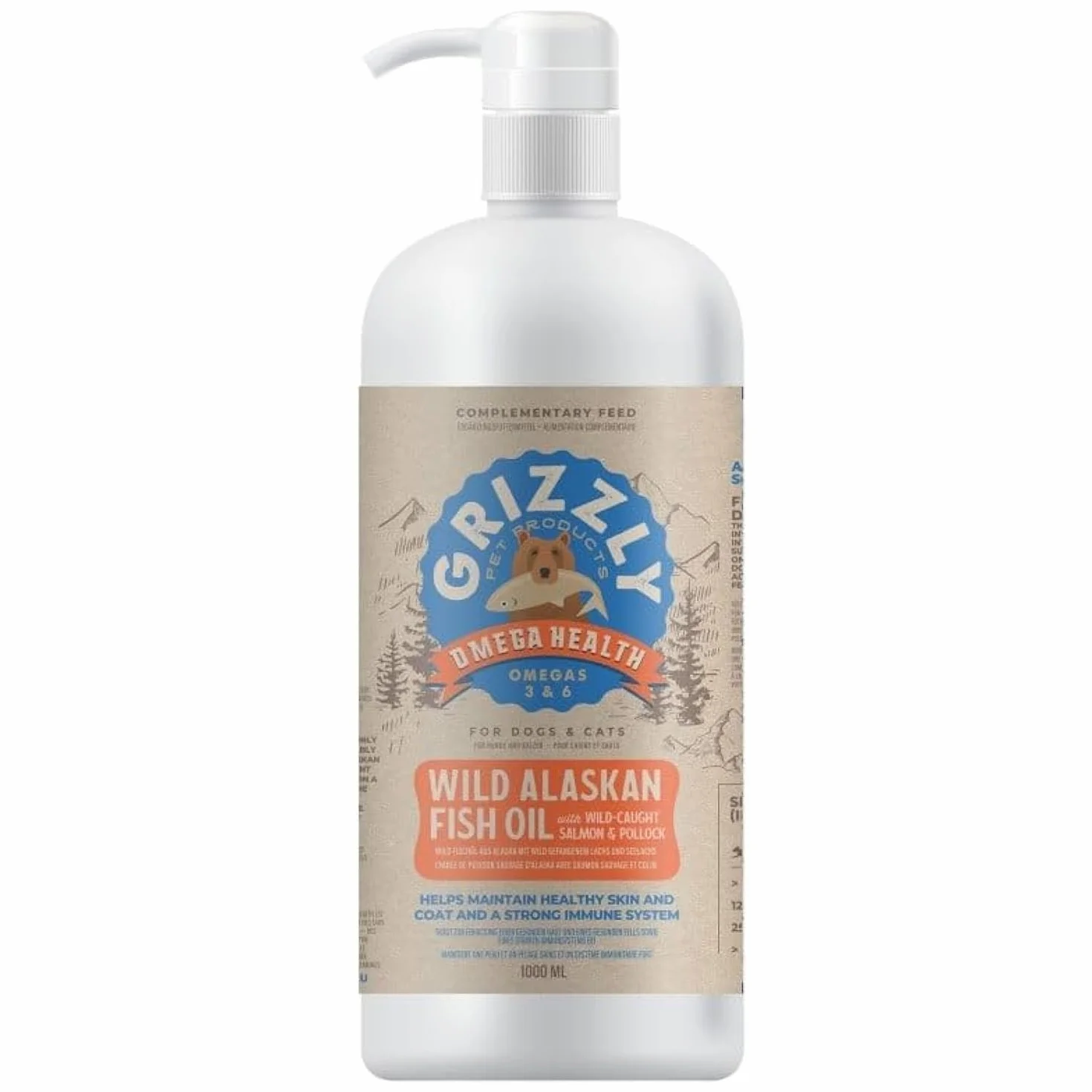 Schesir Olio di pesce selvatico dell'Alaska Grizzly 1000 ml